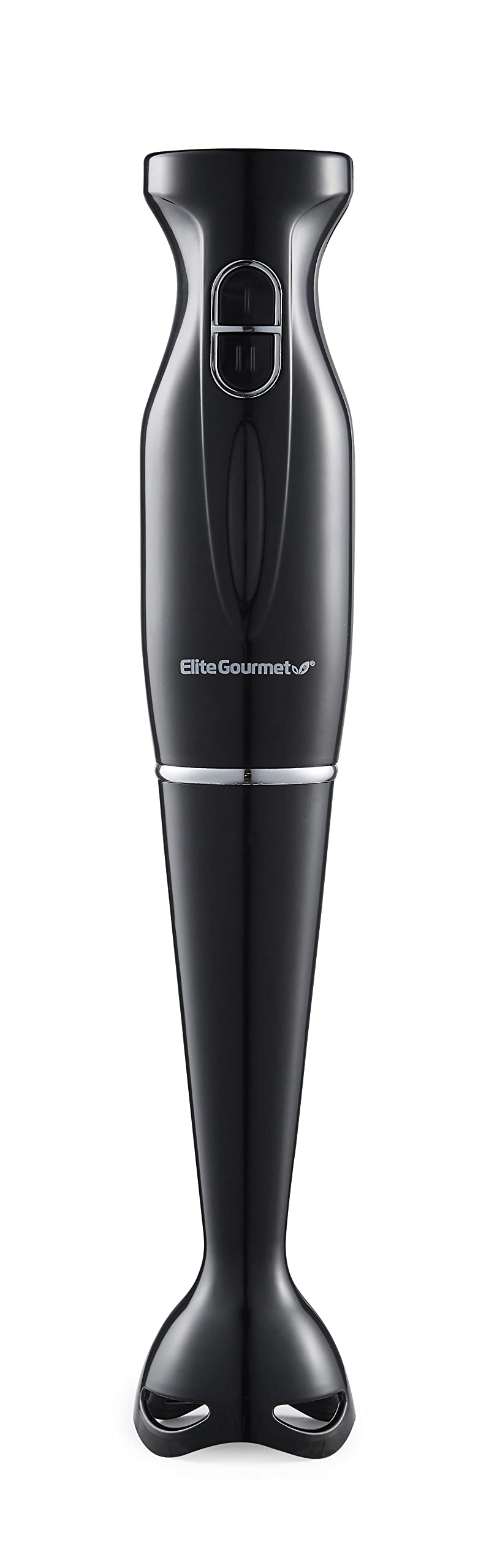 Elite Gourmet EHB3201 300W 2-Speed Immersion Hand Blender with Detachable Blades & Wand - Perfect for Smoothies, Baby Food, Soups - Charcoal Black - Ideal for Kitchen, Home Cooking & Meal Prep