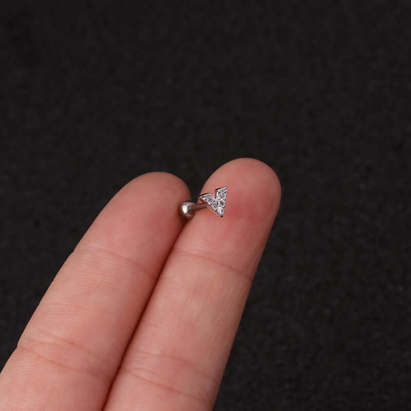 16G Celestial Cartilage Stud Earrings for Women - Silver Star & Moon Piercing Jewelry - HSPJ219 | Perfect for Daily Wear, Parties & Gifts