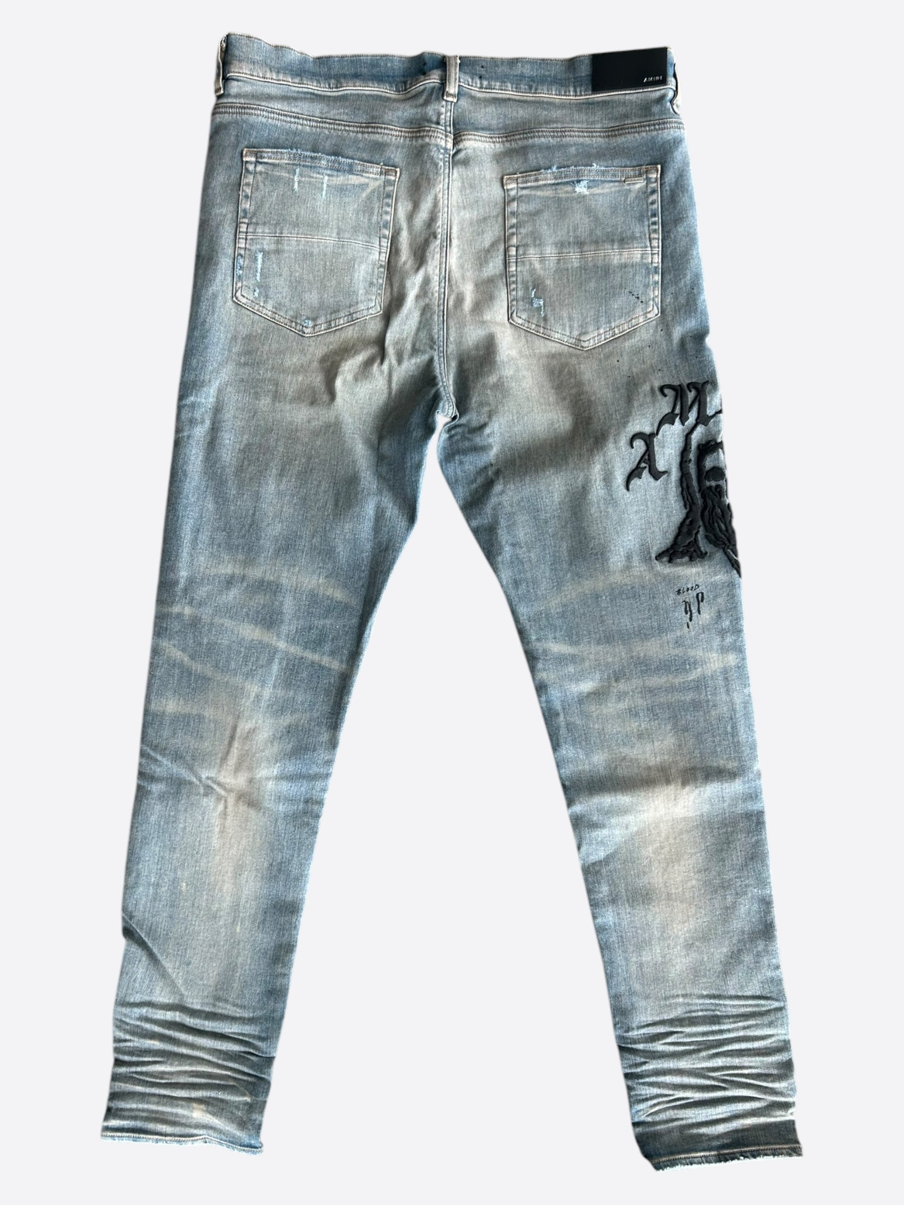 Amiri Wes Lang Clay Indigo & Black Reaper Jeans for Men - Premium Designer Denim Pants | Perfect for Streetwear, Casual Outfits & Night Out Looks