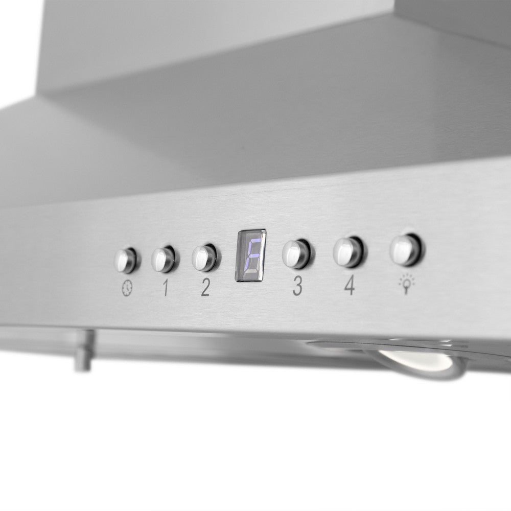 ZLINE GL2iCRN BT Stainless Steel Island Mount Range Hood with Built-in CrownSound Bluetooth Speakers - Premium Kitchen Ventilation for Modern Homes, Perfect for Cooking & Entertaining