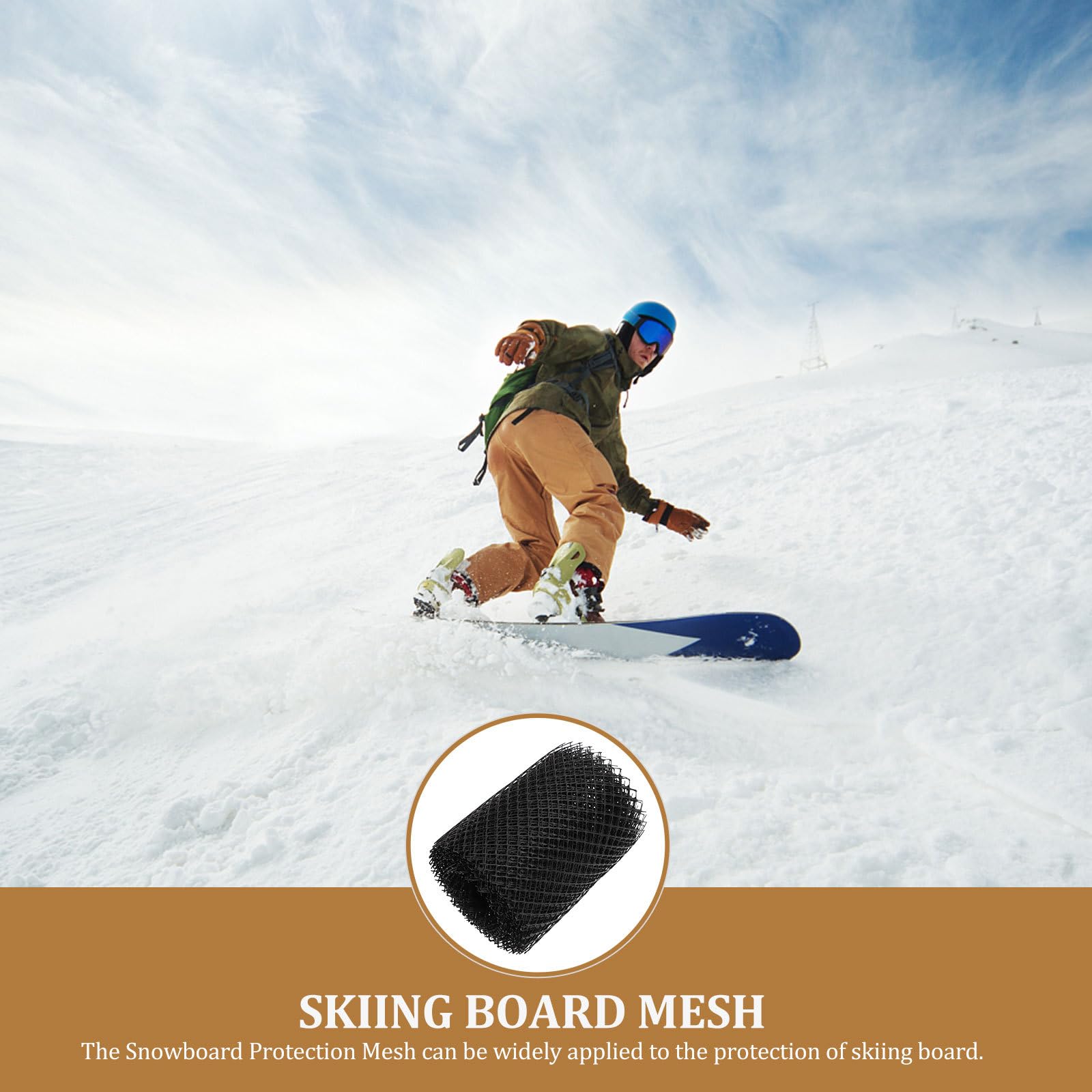 Sosoport Ski & Snowboard Protective Mesh Net - 1 Roll Durable Plastic Netting for Preventing Snow & Ice Buildup - Ideal for Winter Sports Equipment Protection & Storage