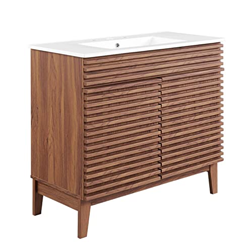 Walnut / White Sink