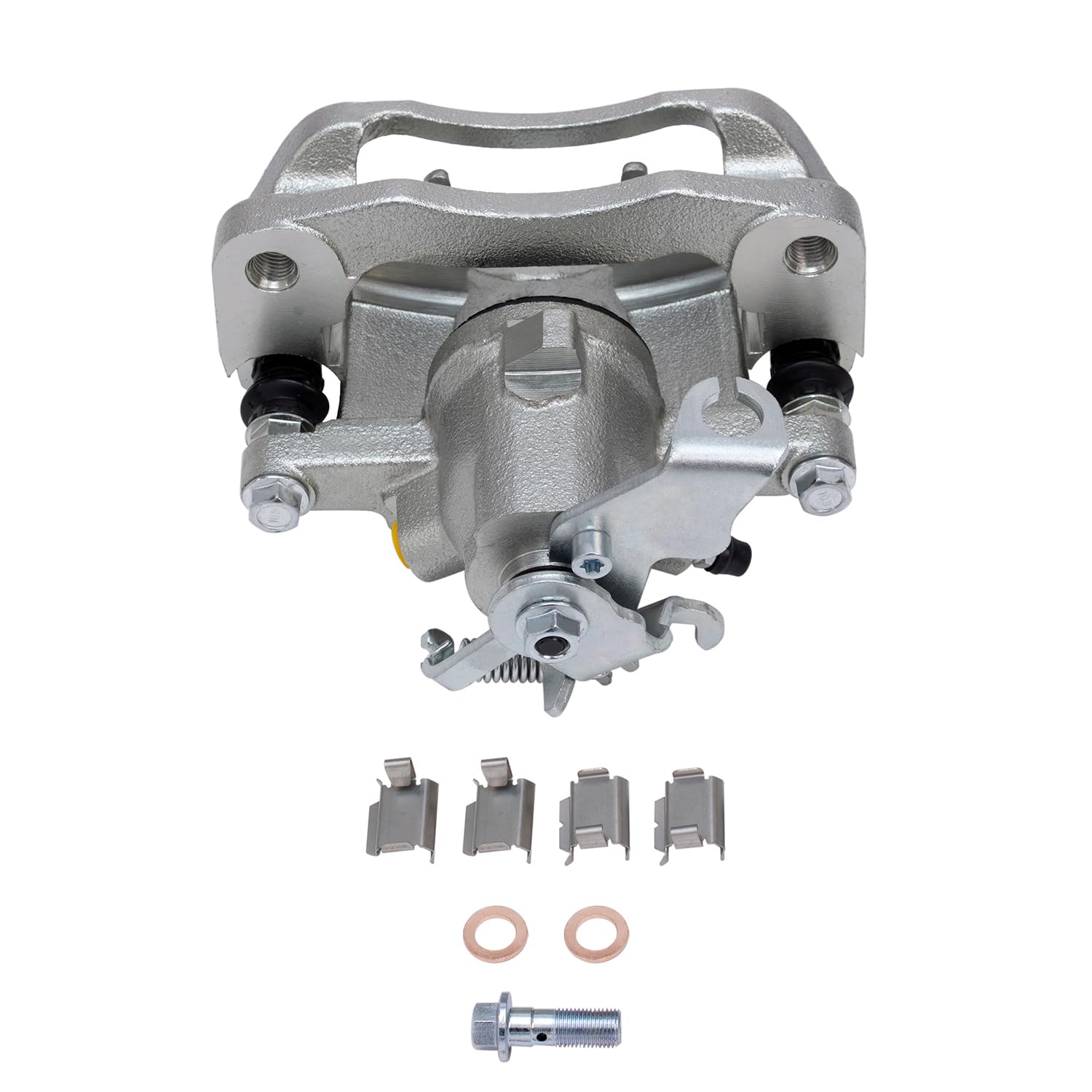 Detroit Axle Rear Right Brake Caliper Replacement for 2008-2012 Chrysler Town & Country, Dodge Grand Caravan 2009-2012, VW Routan 2012, Ram C/V - Passenger Side Disc Brake Caliper with Bracket - Perfect for DIY Car Repairs & Brake System Maintenance