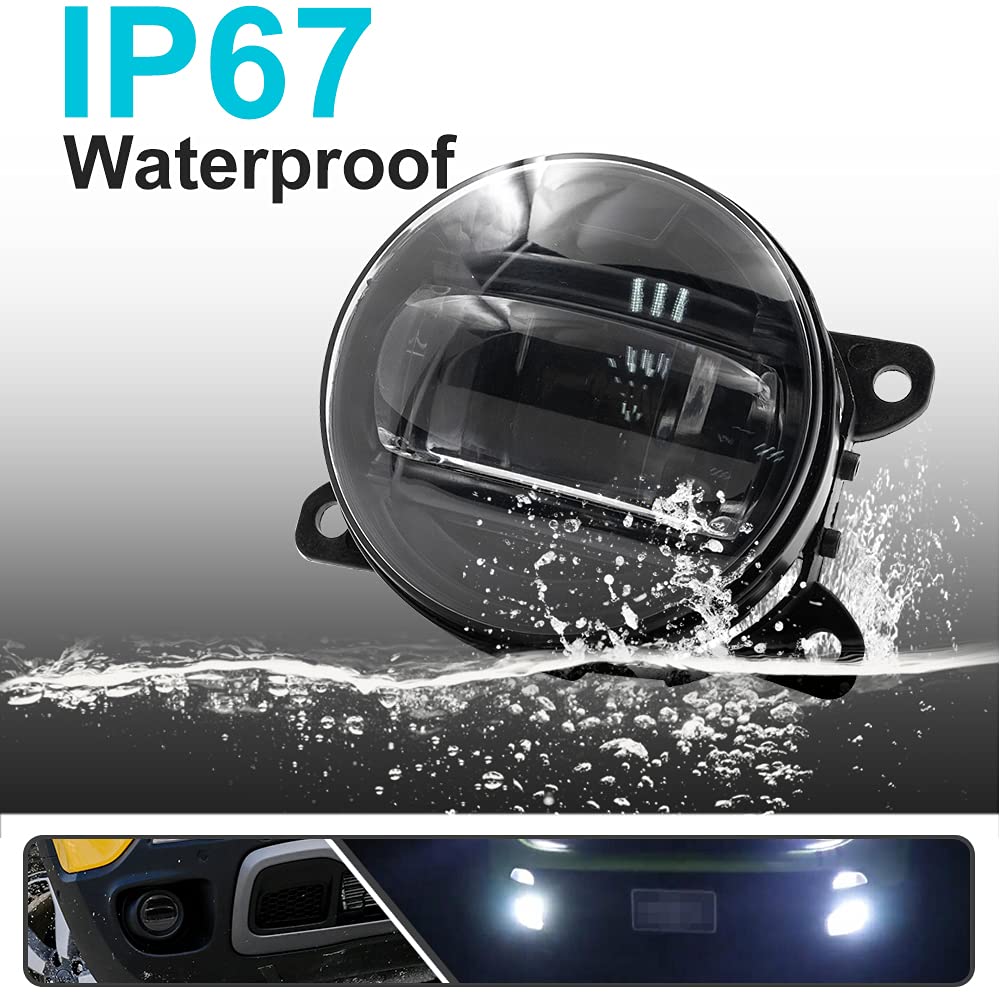 2Pcs Universal 3.5-inch LED Fog Lights for Jeep Renegade Cherokee KL Compass - OEM Replacement Fog Lamps - Durable Off-Road Lighting for Night Driving & Bad Weather Conditions
