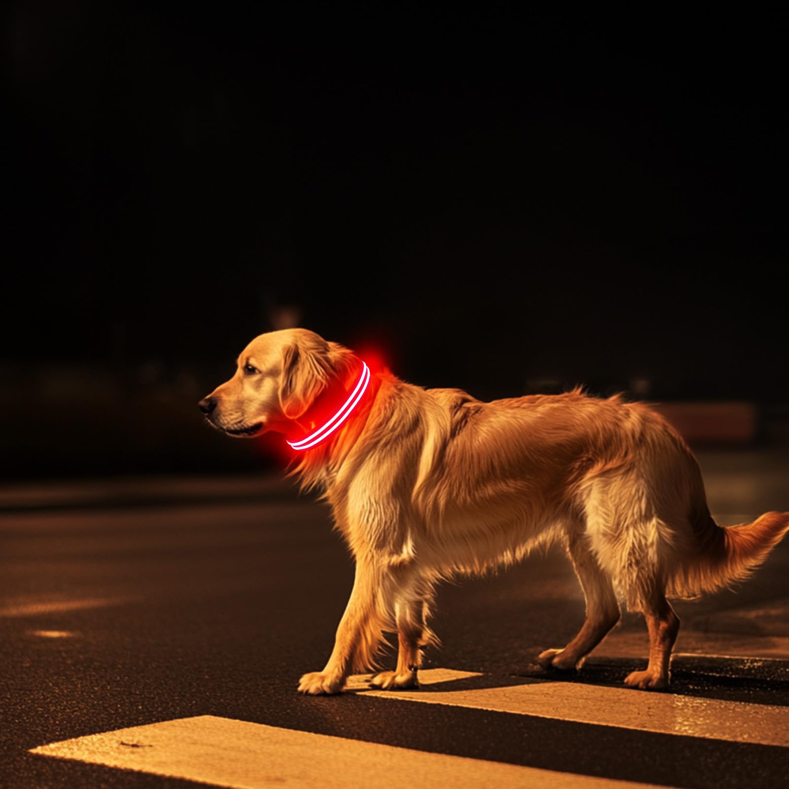 Rechargeable LED Dog Collar - Waterproof & Glow in The Dark Safety Collar for Small, Medium & Large Dogs - Perfect for Night Walks, Jogging & Outdoor Adventures