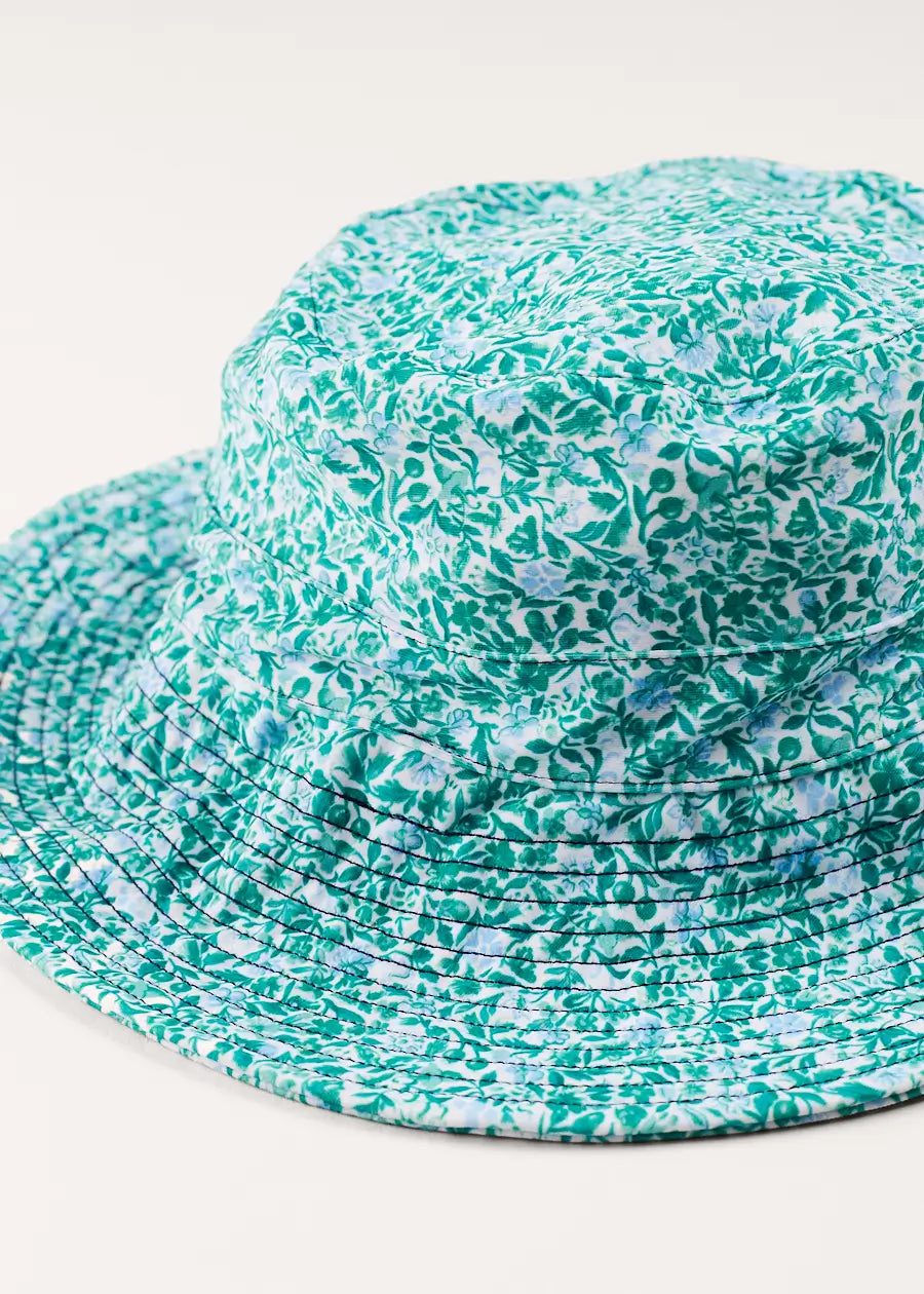 Adelaide Floral Beach Hat in Green (S M) - Wide Brim Sun Hat for Women, Summer Vacation Accessories, Perfect for Beach, Pool, Garden & Outdoor Activities