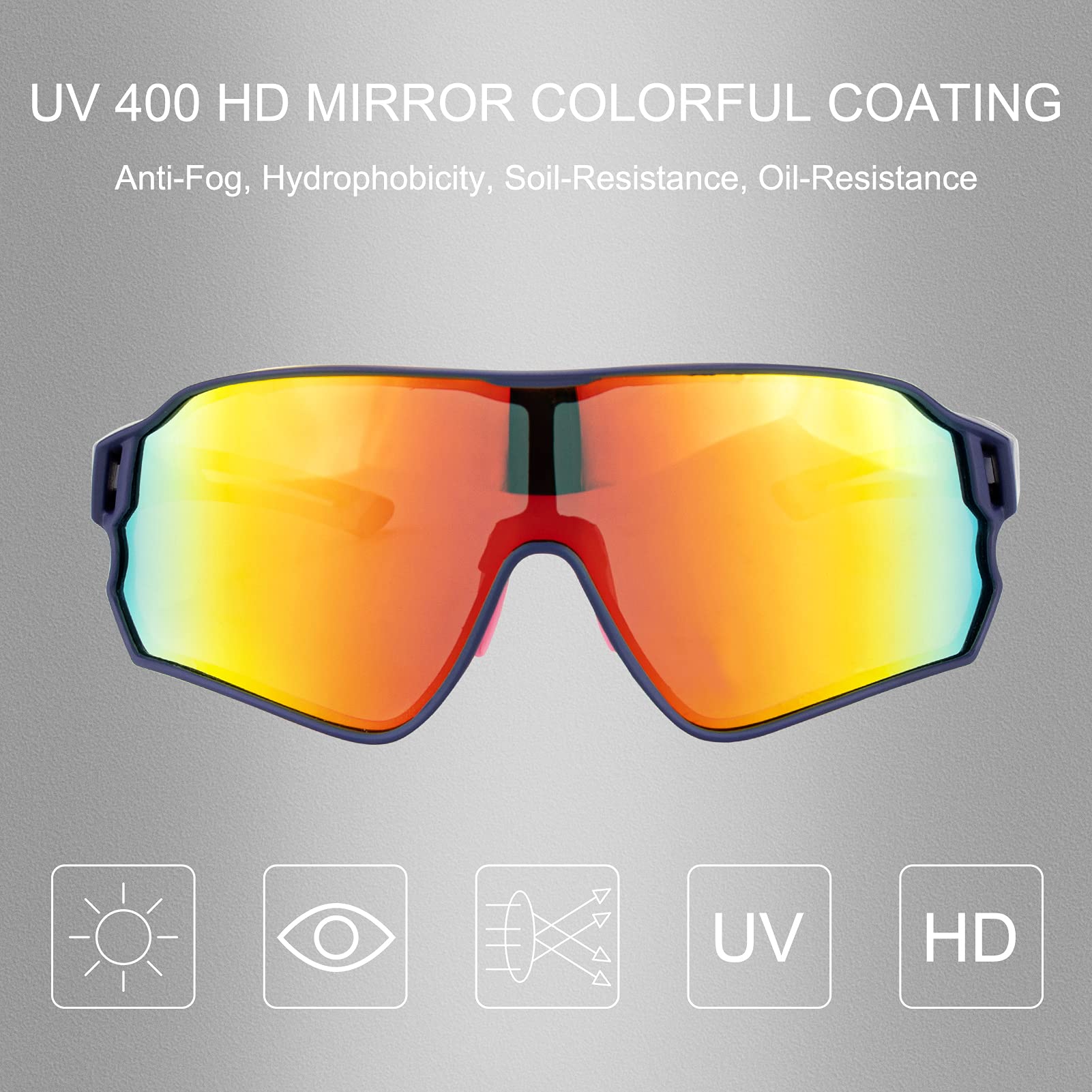 ROCKBROS Polarized Sunglasses UV400 Protection for Women & Men - Lightweight Cycling Glasses for Outdoor Sports, Driving, Hiking & Beach Activities