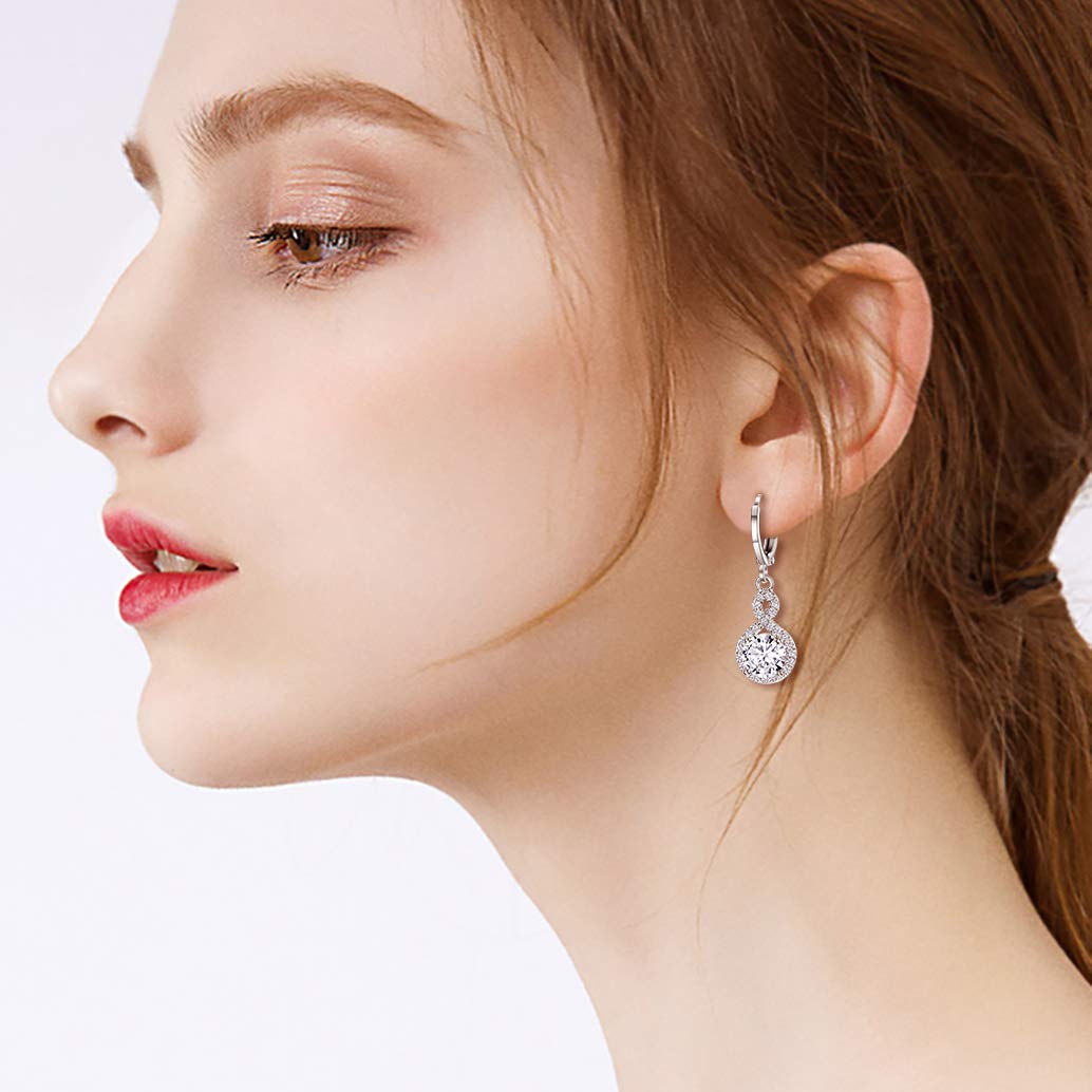 Sparkly Round Cubic Zirconia Infinity 8-Shaped Halo Huggie Hoop Earrings for Women - Elegant Bridal Jewelry, Wedding Party Gift, Anniversary Present - Perfect for Brides, Prom, Date Night & Special Occasions