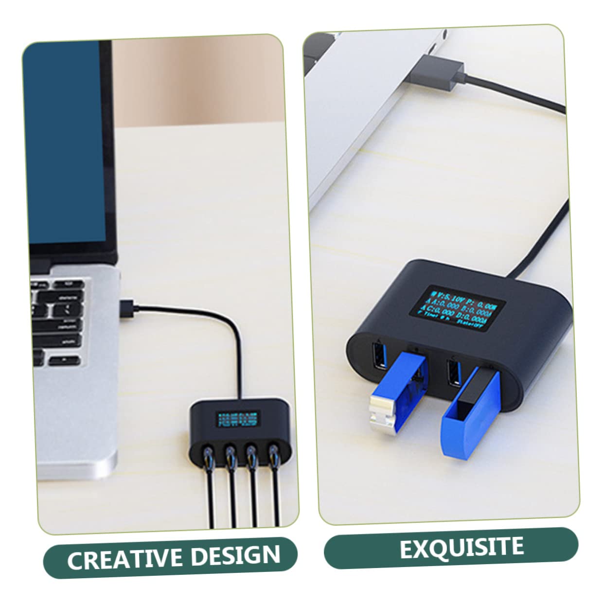 OSALADI 2-Port USB Hub, USB 3.0 Splitter Adapter for Laptop, PC, MacBook - High-Speed Data Transfer & Charging - Compact USB Port Expander for Home Office, Travel, Gaming Setup