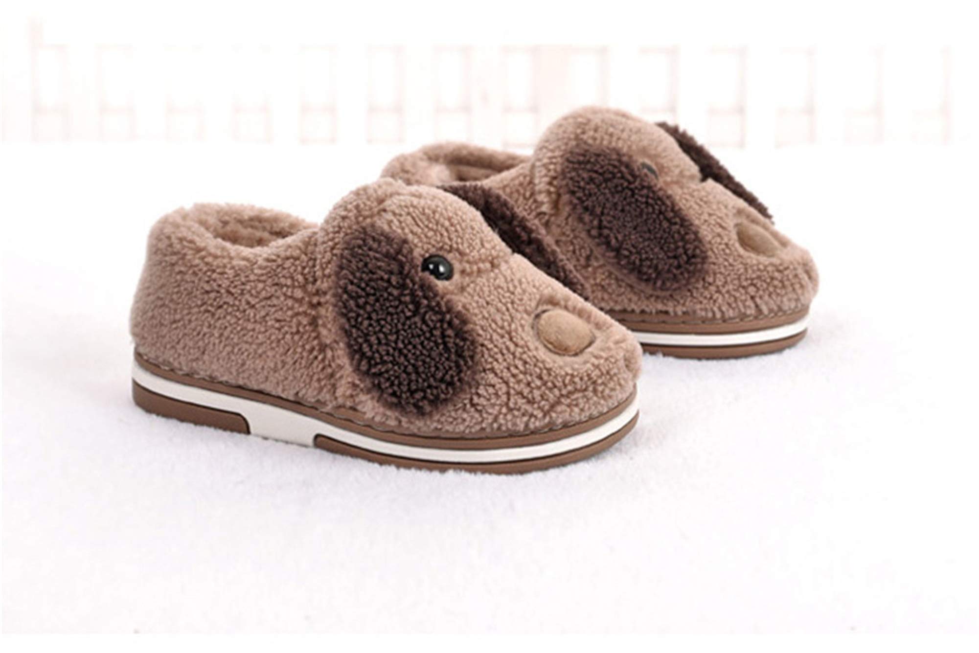 LANFIRE Cozy Cotton Slippers for Adults & Kids - Cute Dog Design Plush House Slippers with Non-Slip Sole | Perfect for Indoor Comfort, Lounge Wear, and Gift Giving