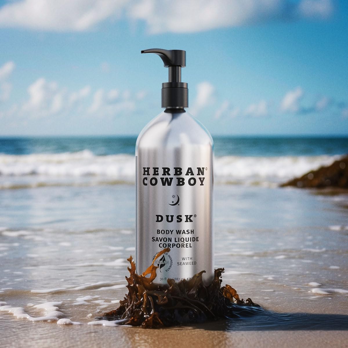 Herban Cowboy Dusk Cologne Scent Body Wash for Men - 30 oz Vegan & Plant-Powered Formula in Eco-Friendly Aluminum Bottle - Refreshing Shower Gel for Daily Use, Gym & Post-Workout Cleansing