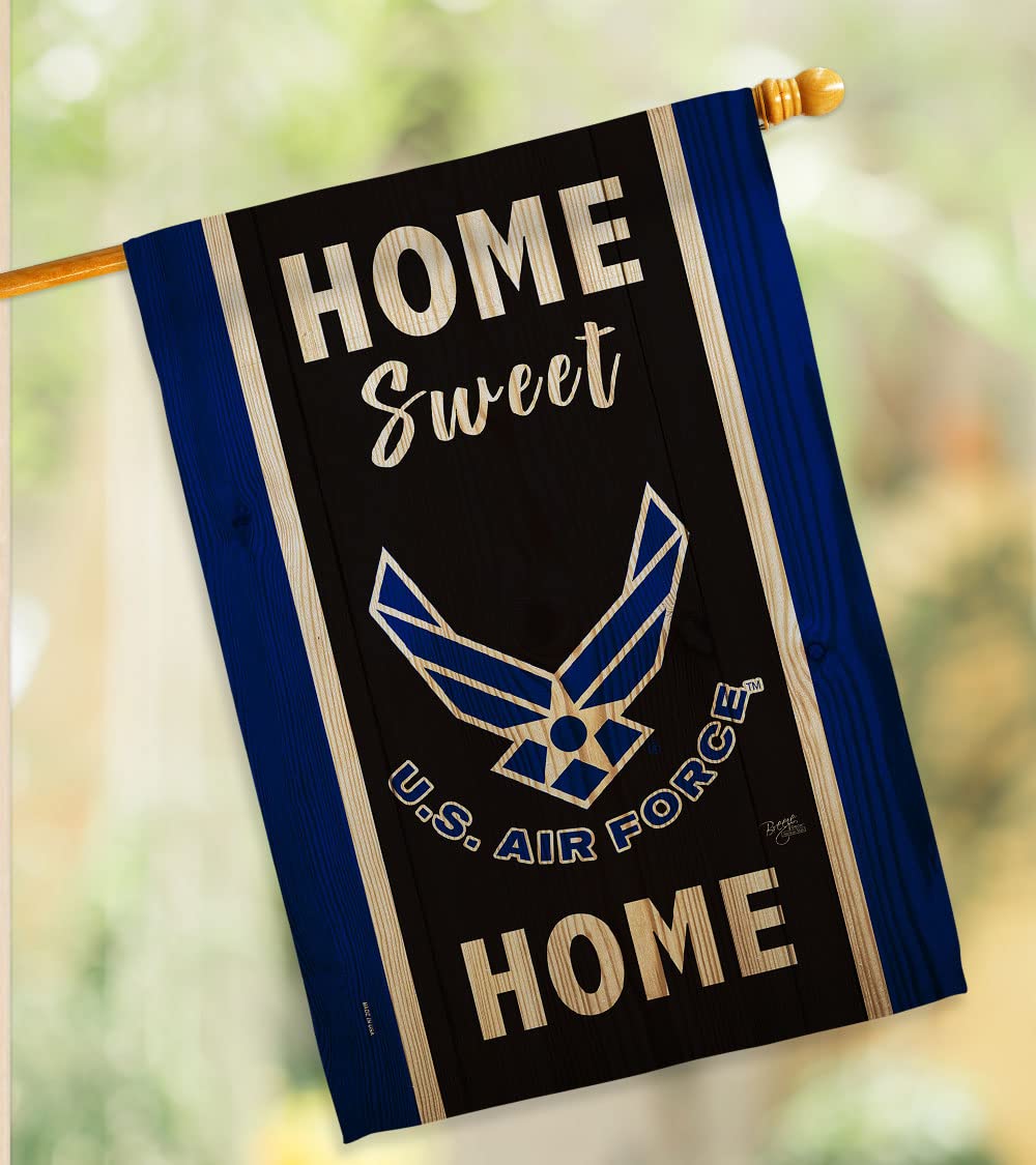 Breeze Decor Home Sweet Air House Flag Set - USAF Armed Forces American Military Veteran Retiree Official Decoration Banner - Double-Sided Made in USA - Perfect for Garden, Yard, and Patriotic Home Decor