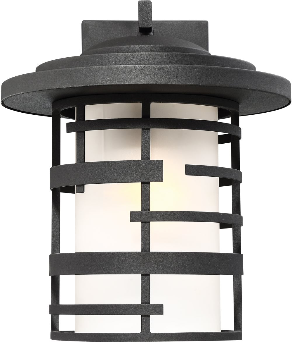 11W Lansing 1 Light Outdoor Wall Lantern - Textured Black Finish - Waterproof Exterior Lighting for Porch, Patio, Garden & Entryway