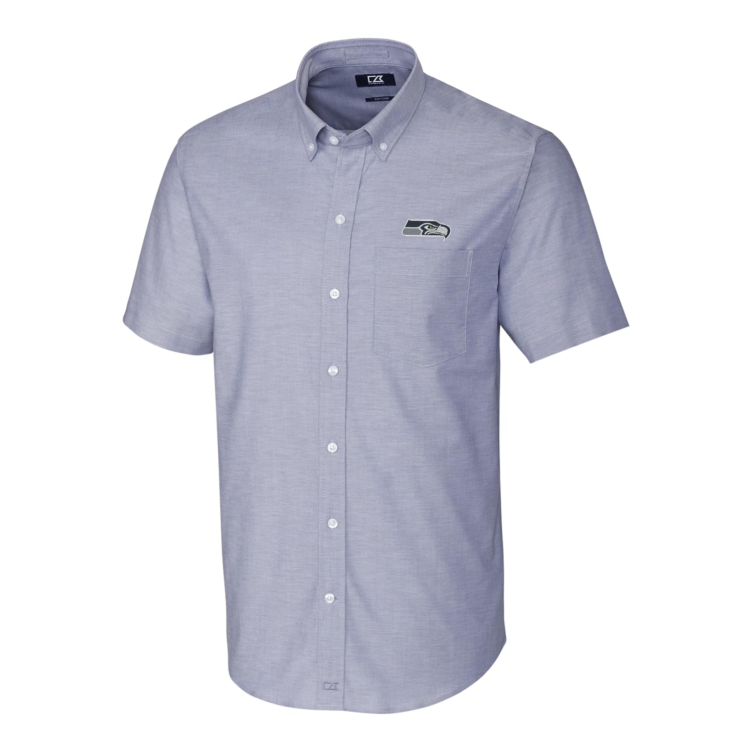 Cutter & Buck Men's NFL Stretch Oxford Short Sleeve Button-Down Shirt - Comfortable Woven Casual Shirt for Football Fans, Game Day Outfits & Office Wear