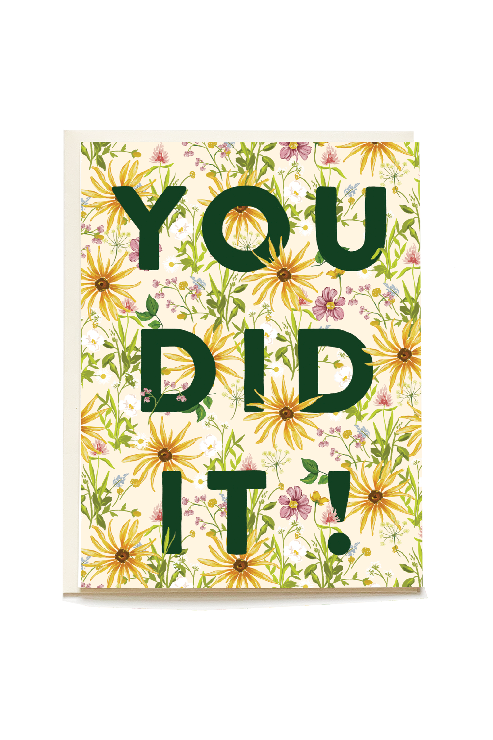 Beautiful Wildflower Congratulations Card - Elegant Floral Greeting Card for Graduation, Wedding, Birthday & Special Occasions