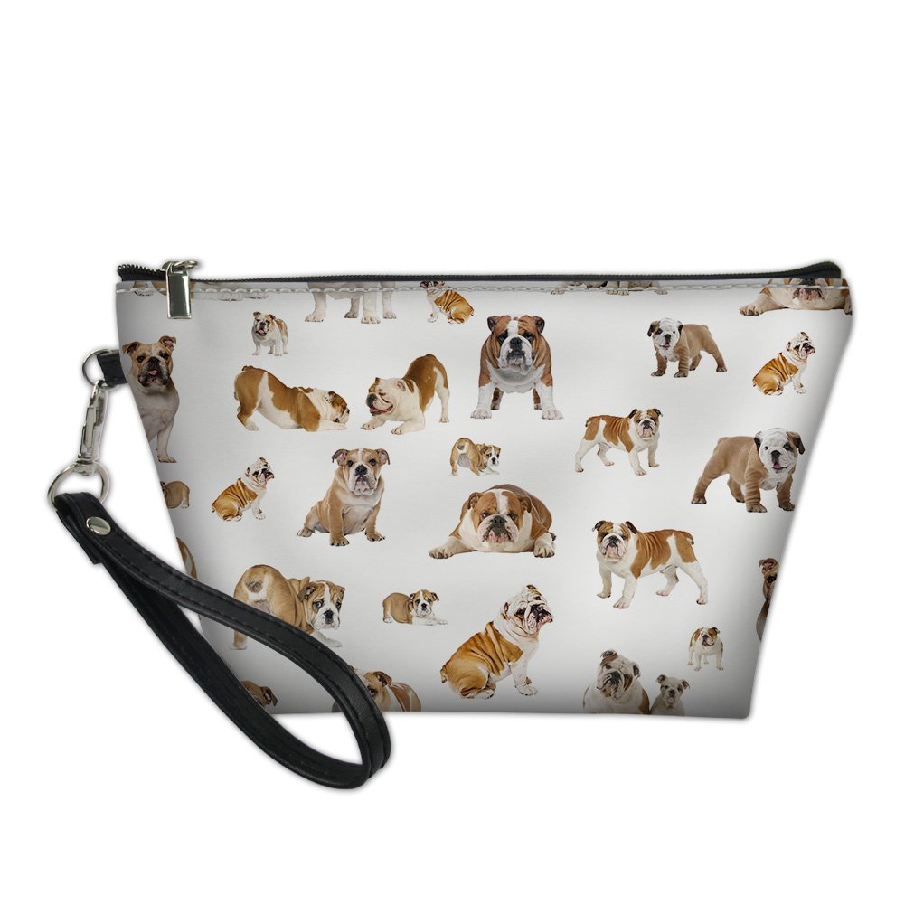 Premium British Bulldog PU Leather Toiletry Bag - Waterproof Travel Cosmetic Pouch with Handle for Men & Women | Ideal for Gym, Business Trips, Weekend Getaways & Vacation Essentials Organization