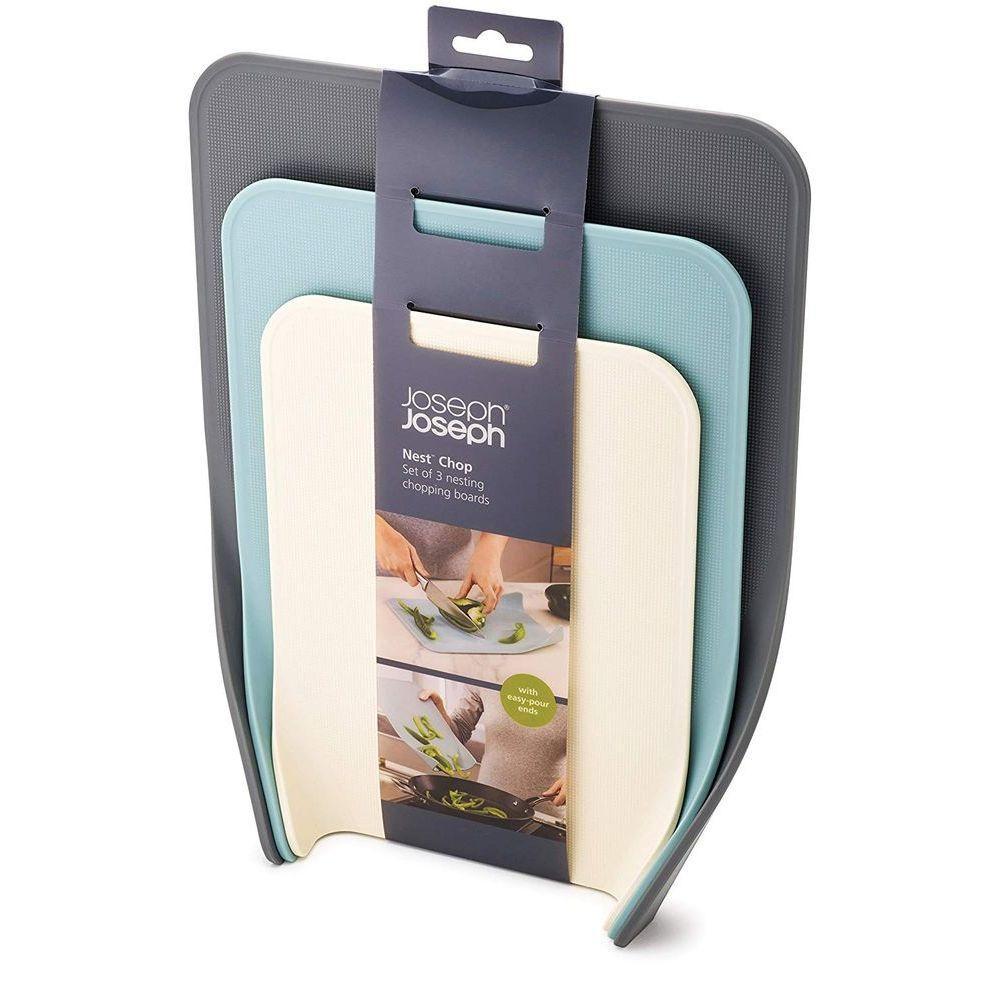 Joseph Joseph Nest Chopping Boards Set - 4 Non-Slip Bamboo Cutting Boards for Kitchen, Dishwasher Safe & Space-Saving Storage - Perfect for Meal Prep, Cooking, and Entertaining