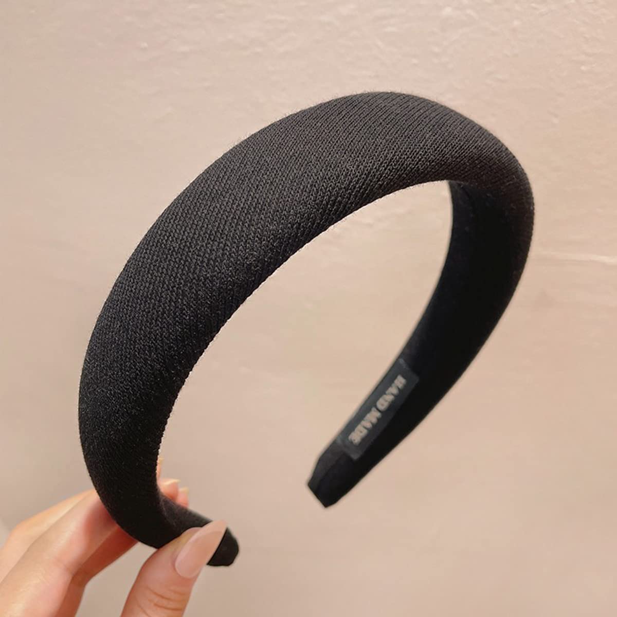 SciCent Women's Stretchy Padded Headbands 2-Pack - Soft Sponge Wide Plain Headbands for Women & Girls (Black + White) - Perfect for Workouts, Yoga, Running & Outdoor Activities