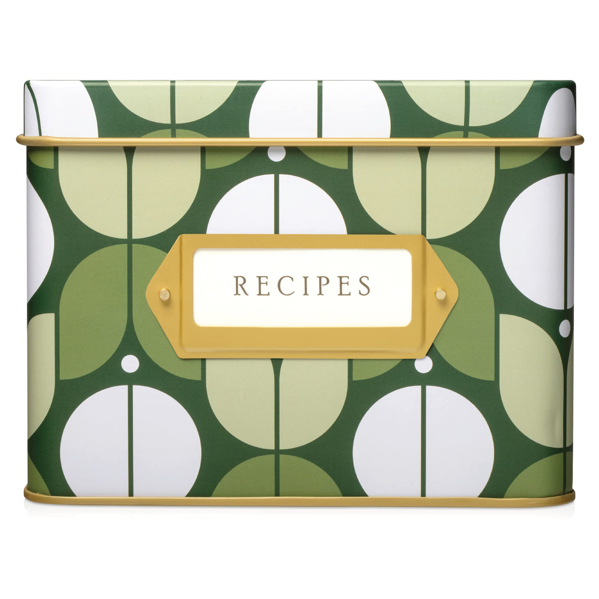 Jot & Mark Decorative Recipe Tin Box - Organize 4x6 Recipe Cards & Greeting Cards | Holds Hundreds | Perfect for Kitchen Storage & Gift Giving