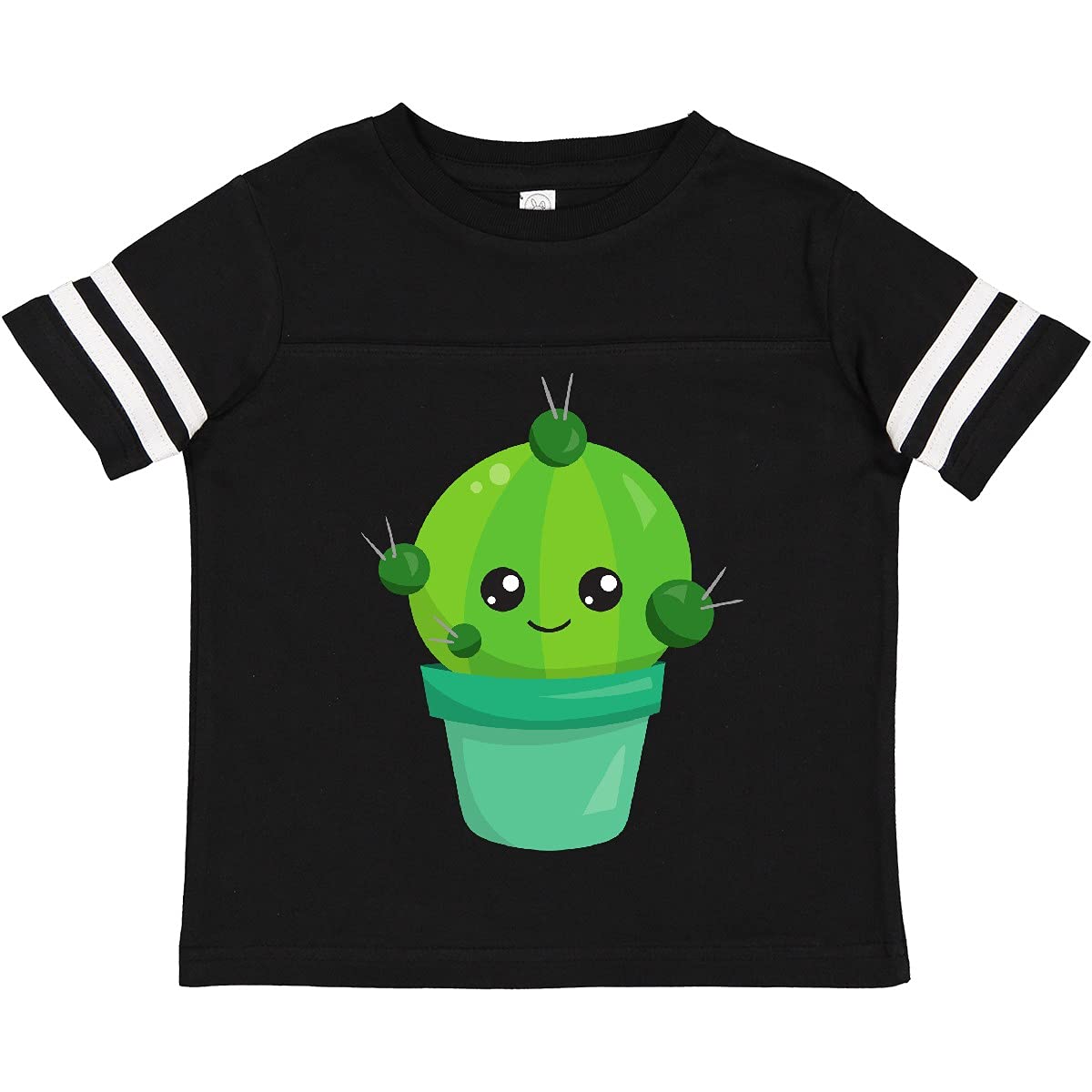 Inktastic Cute Kawaii Green Cactus Pot Toddler T-Shirt - Soft Cotton Tee for Kids, Girls & Boys - Perfect for School, Playdates & Family Outings