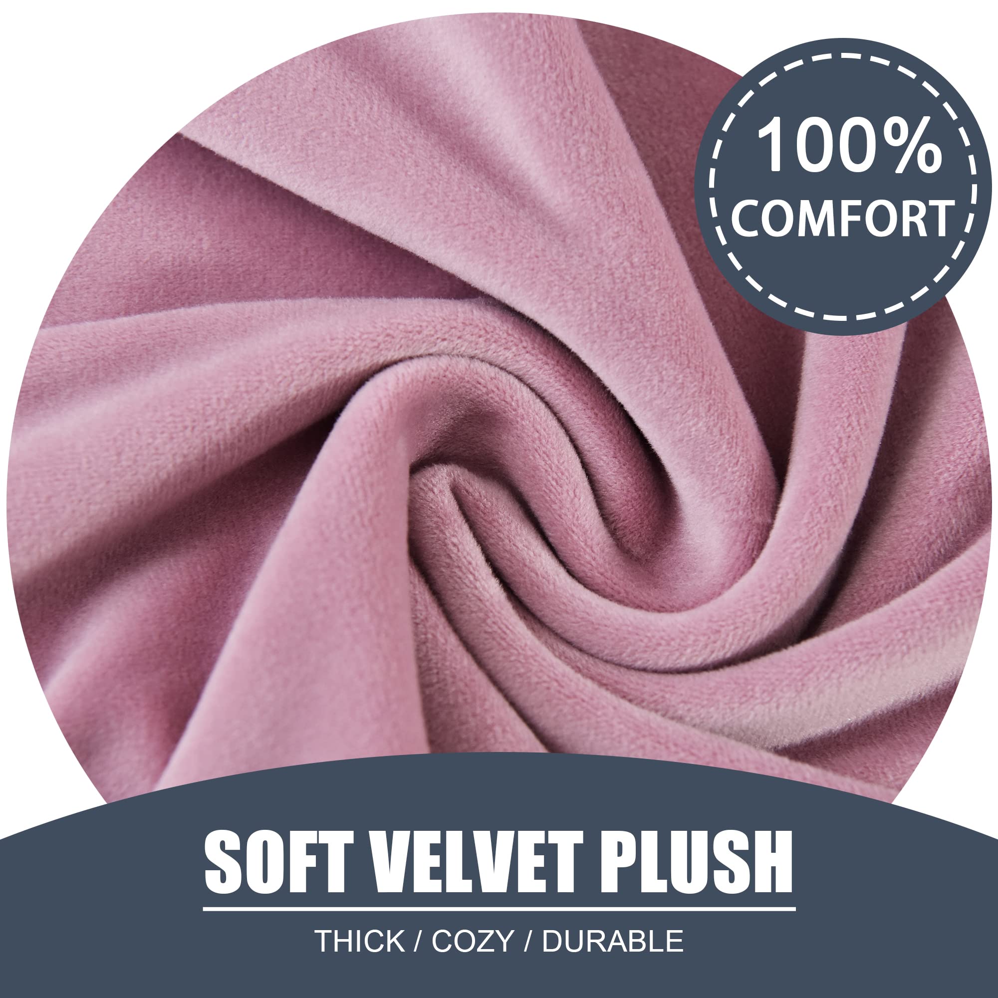 CONRUSER Stretch Sofa Slipcover - Soft Velvet Couch Cover for 3-Cushion Sofa, Thick Furniture Protector for Pets & Kids (Pink, Large Size) | Perfect for Living Room, Family Room & Pet-Friendly Homes