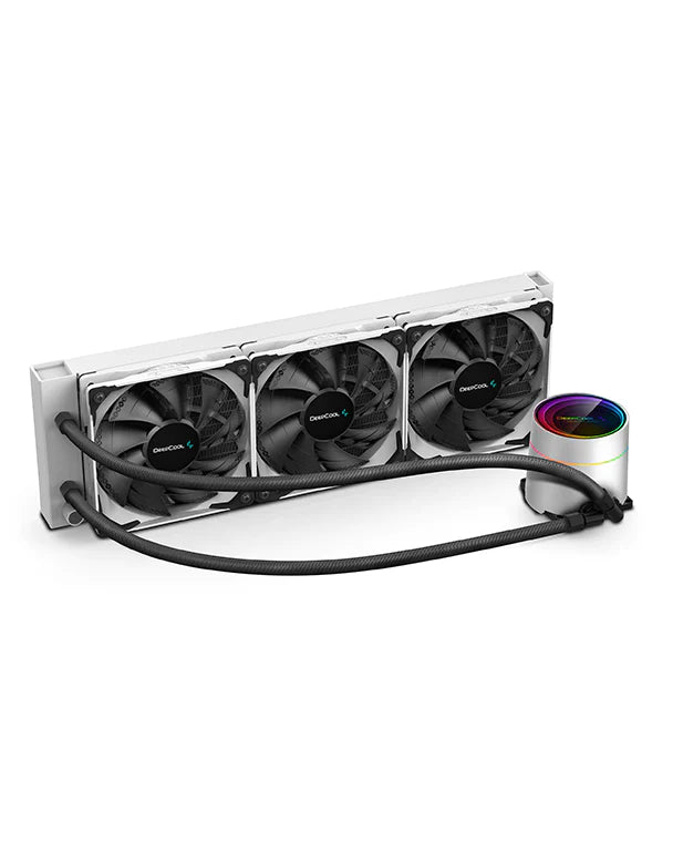 DeepCool Castle 360EX White 360mm AIO Liquid CPU Cooler - High Performance RGB Water Cooling System for Gaming PC, Workstation, and Overclocking | Perfect for Intel/AMD CPUs and High-End PC Builds