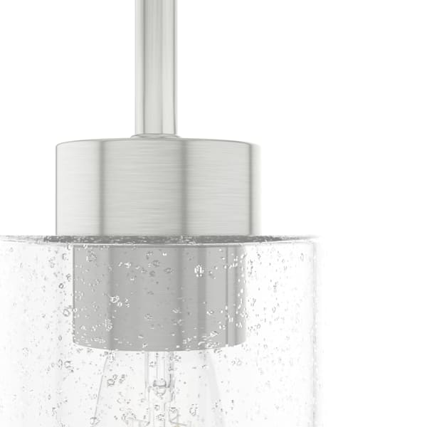 Hunter Hartland 1-Light Brushed Nickel Pendant Light Fixture - Perfect for Kitchen Island, Dining Room or Entryway Lighting