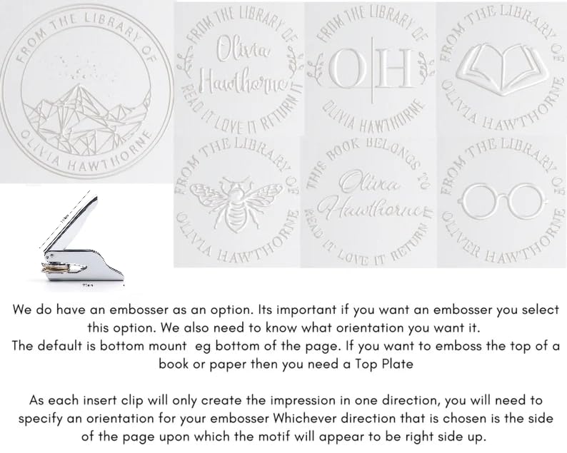 Custom Personalized Book Embosser Stamp - Fantasy Novel, Swords, Lord of The Rings & Harry Potter Inspired - Unique Teacher Gift & New Year Present for Book Lovers - Perfect for Libraries, Book Collections & Special Occasions