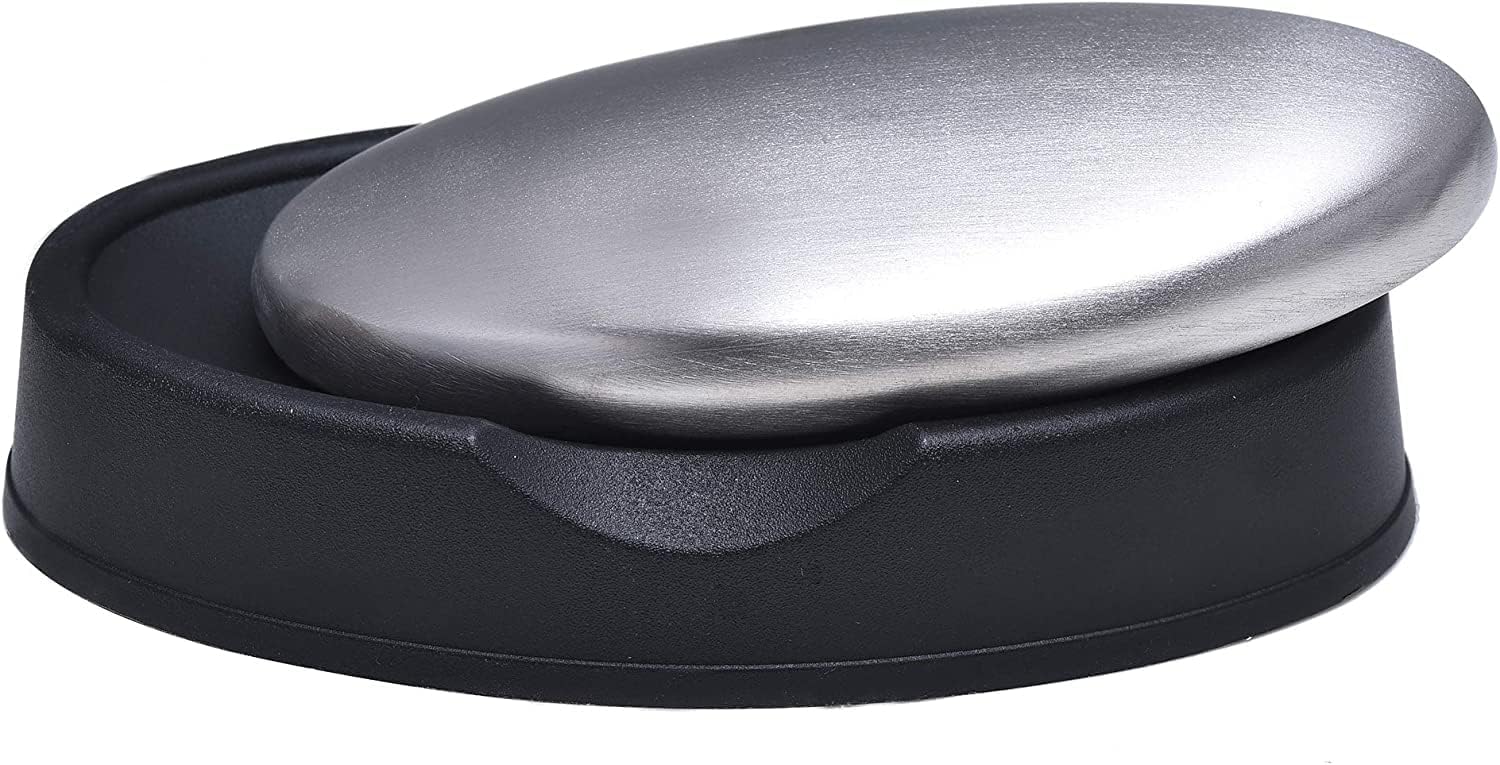 Dhanuom Stainless Steel Soap Bar - Natural Hand Odor Eliminator for Onion, Garlic & Fish Smells - Kitchen & Cooking Essential (1 Pack) - Perfect for Chefs, Home Cooks & Outdoor Activities