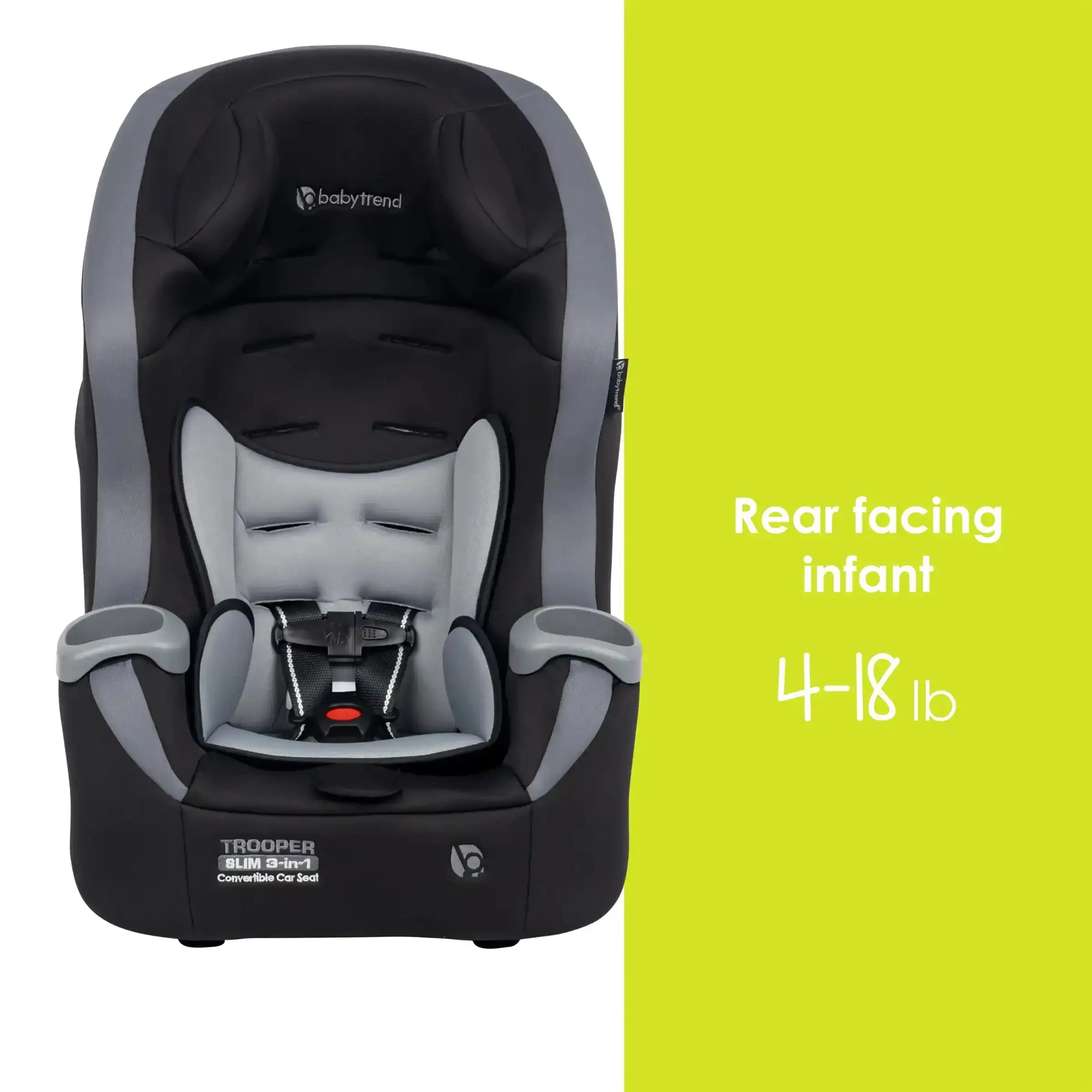 Trooper™ SLIM 3-in-1 Convertible Car Seat with Side Impact Protection - Dash Black | Safe Infant to Toddler Car Seat | Perfect for Travel & Daily Commute (Meijer Exclusive)