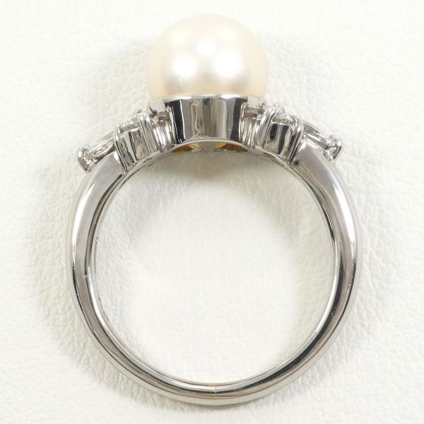 18K White Gold Akoya Pearl Diamond Ring for Women - Elegant Bridal Jewelry, Anniversary Gift, Wedding Engagement Ring, Perfect for Special Occasions