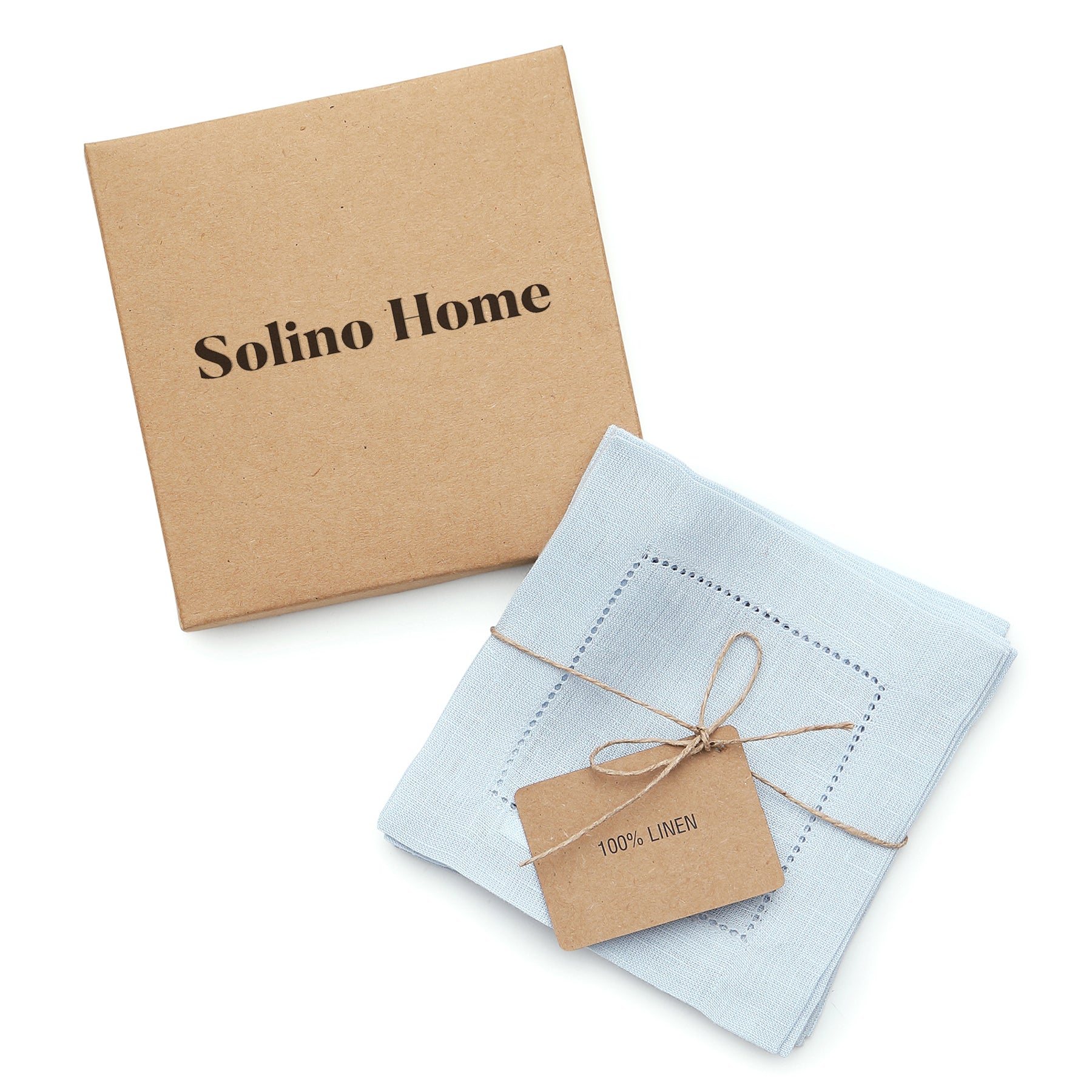 Premium Classic Hemstitch Cocktail Napkins - Set of 12 White Linen Napkins for Parties, Weddings & Formal Dining - Elegant Drink Coasters for Home Bar & Dinner Table Decor