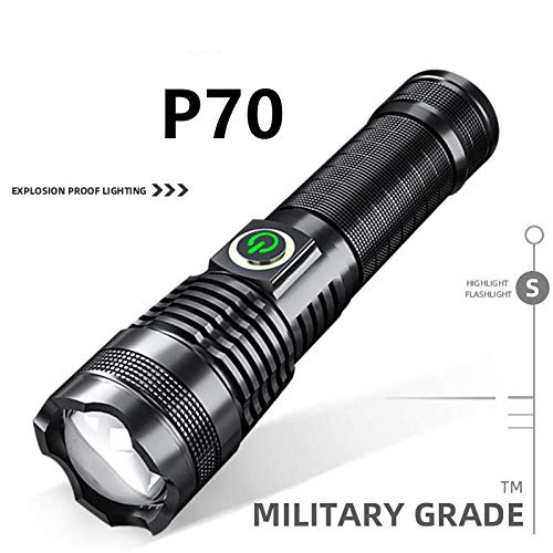BESTSUN 1000,000 Lumens XHP70 LED Flashlight - Rechargeable High Power Handheld Torch with 5 Modes, Zoomable & Waterproof for Outdoor Adventures, Hiking, Camping, Fishing, Hunting, Emergency & Night Security