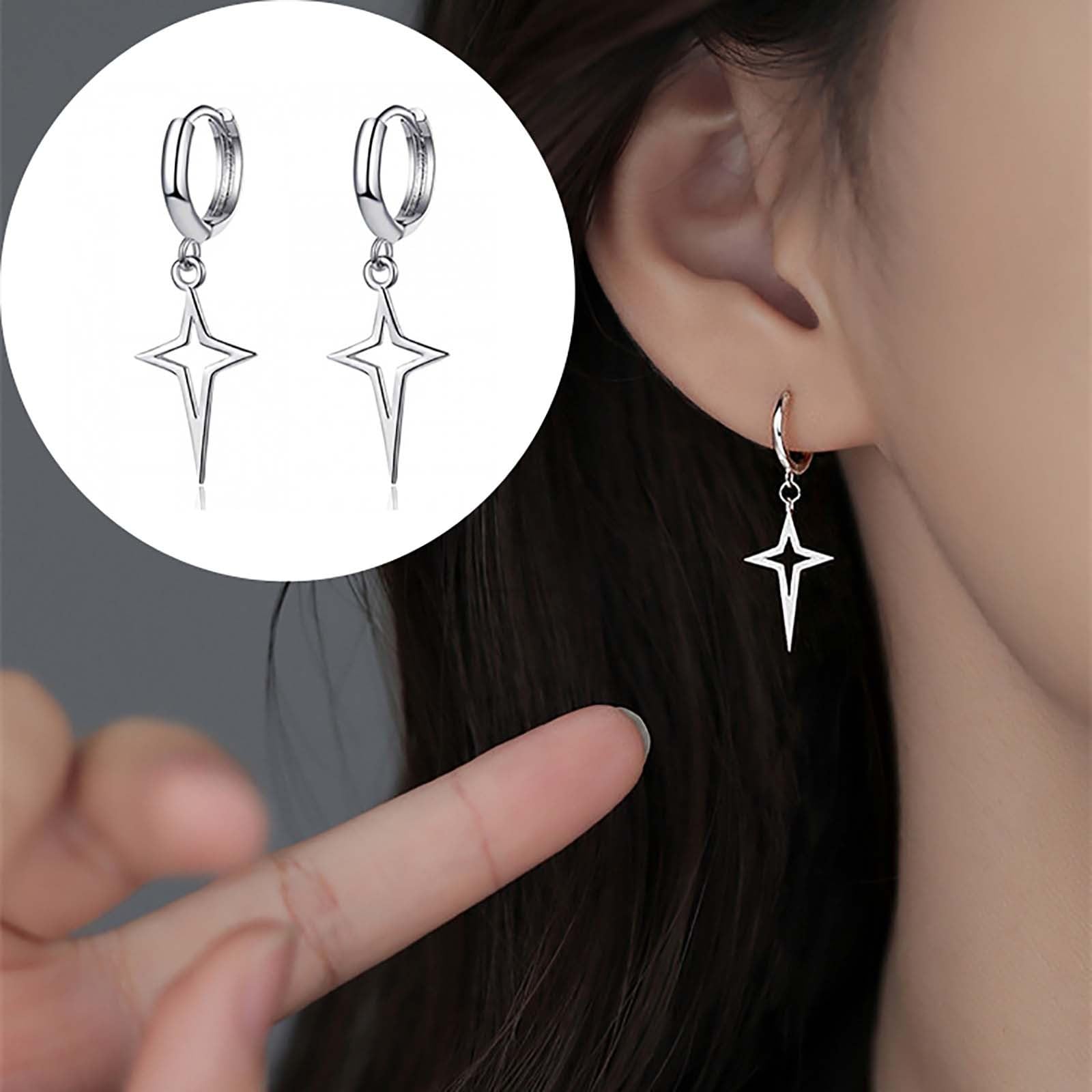 Hypoallergenic Silver & Gold Dangle Stud Earrings for Women - Cute Fashion Jewelry with Inspirational Design - Perfect for Everyday Wear, Parties & Gifts