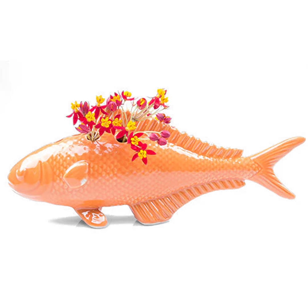 Handcrafted Ceramic Carp Flower Vase - Unique Home Decor for Living Room, Office & Wedding Centerpieces