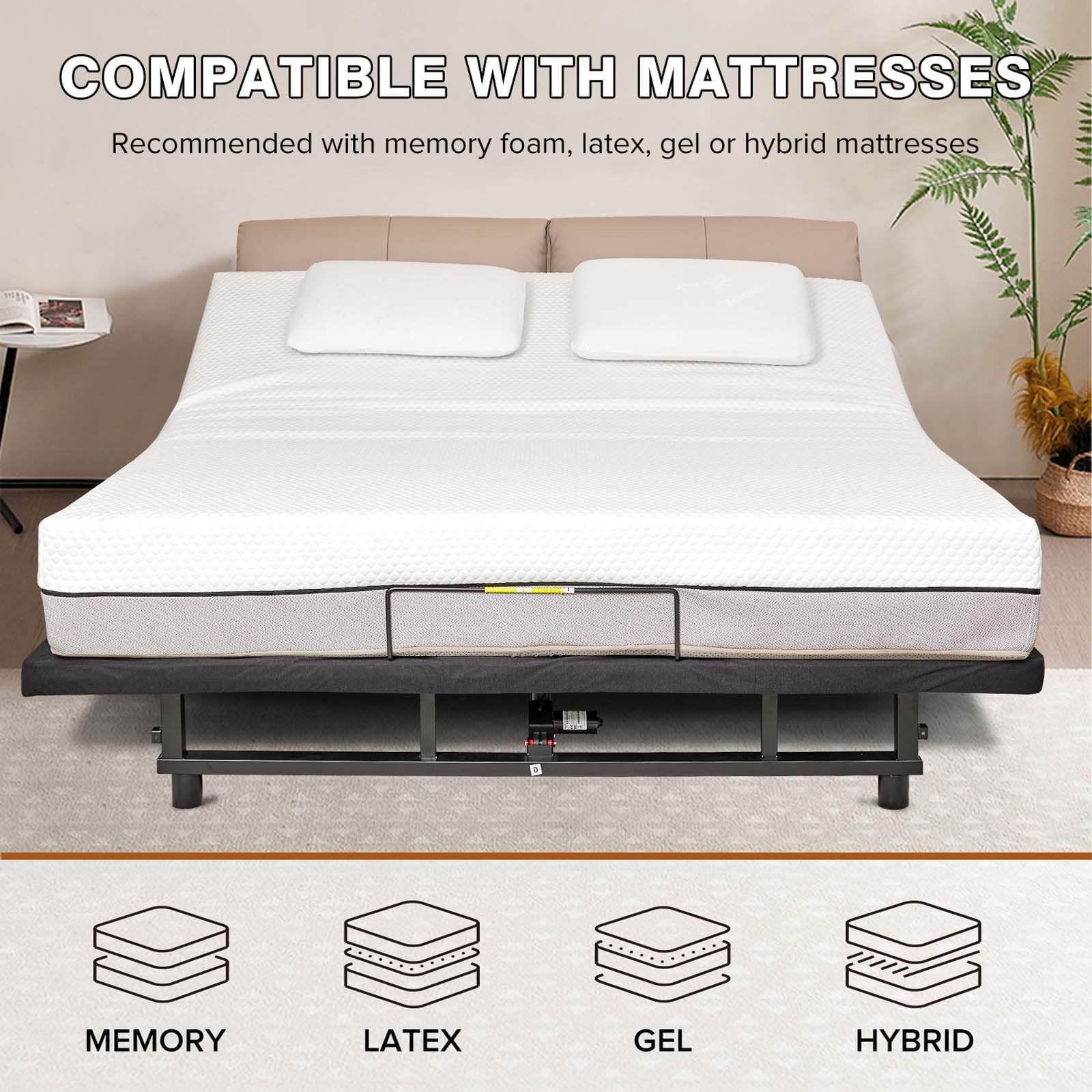 **Twin XL Adjustable Bed Frame with Wireless Remote - Quiet Motor, Zero Gravity & Ergonomic Design - Smart Electric Bed Base for Home, Office, or Guest Room Use**
