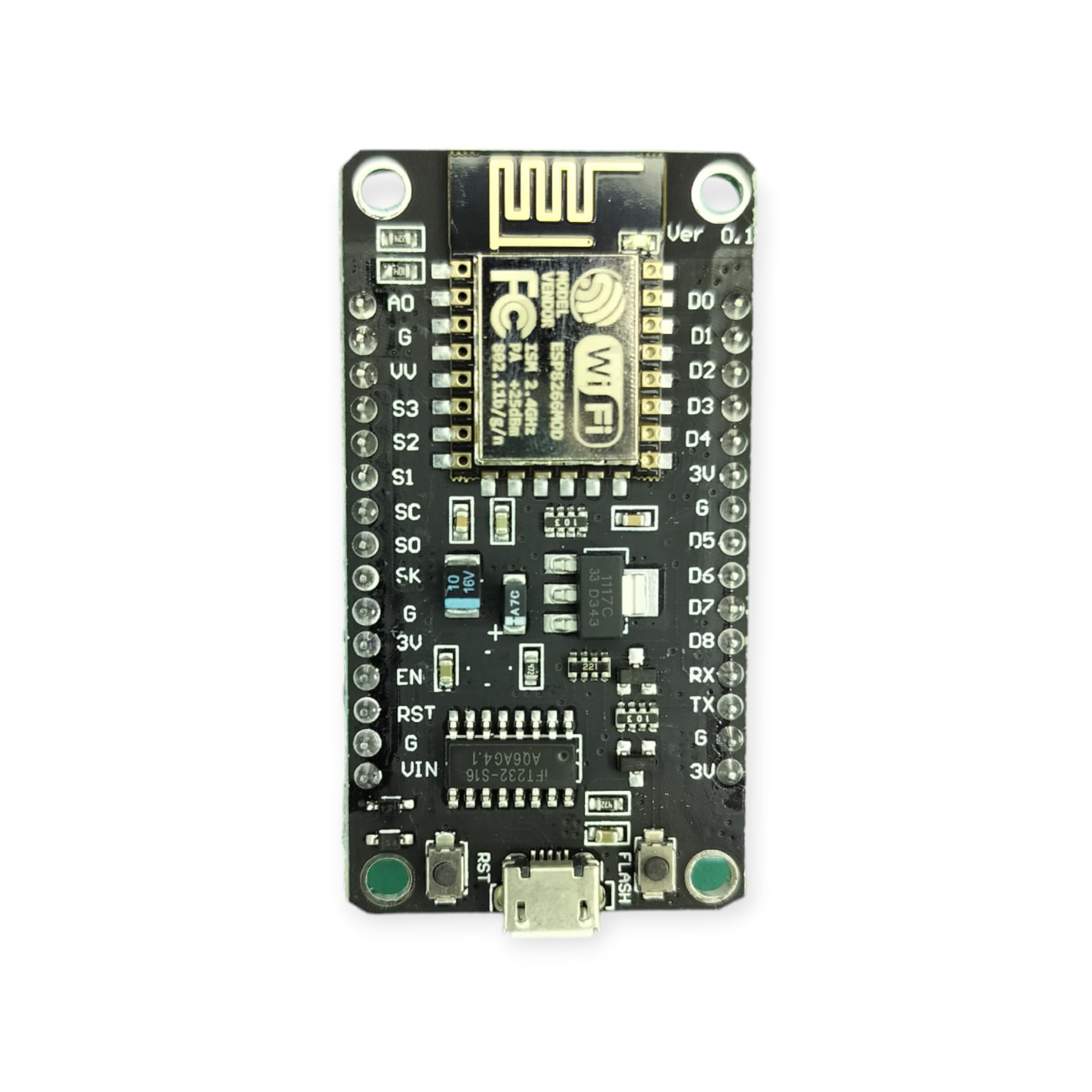 ANU ELECTRONICS NodeMCU ESP8266 WiFi Development Board with CP2102 USB Interface - Perfect for IoT Projects, Home Automation & Arduino Programming