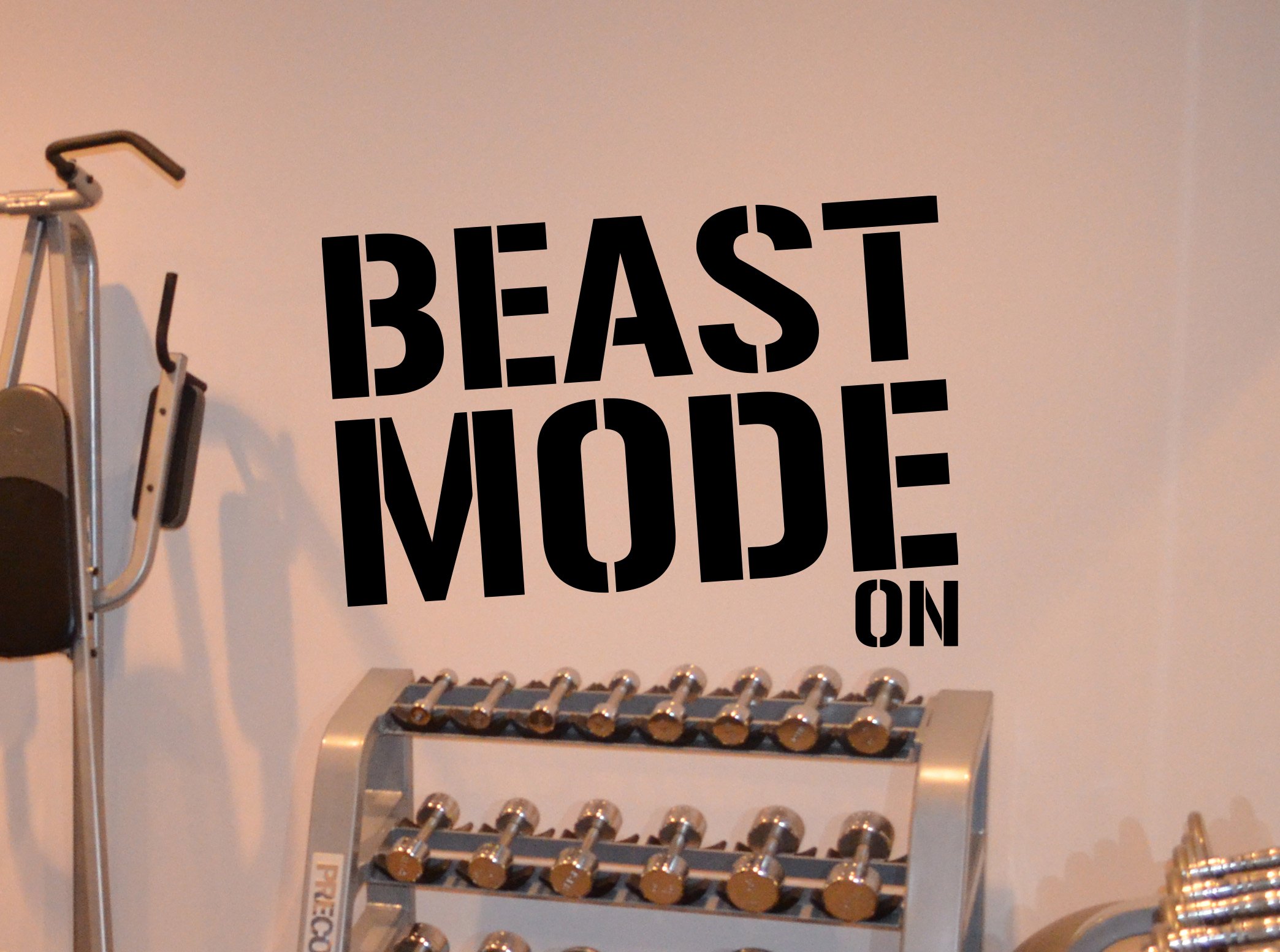 Beast Mode Gym Motivational Vinyl Wall Decal - Fitness Quote Sticker for Home & Gym Decor - Perfect for Workout Motivation, Sports Wellness & Healthy Lifestyle Inspiration