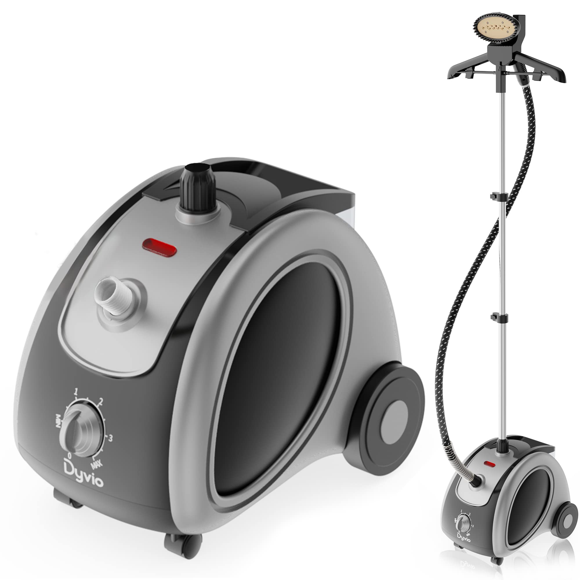 Dyvio 1500W Professional Garment Steamer for Clothes - 4 Steam Levels, Fast Heat-up, 1.6L Large Water Tank, 45+ Min Continuous Steam - Perfect for Home, Travel & Office Use - Fabric Steamer Iron for Wrinkles Removal & Clothing Care