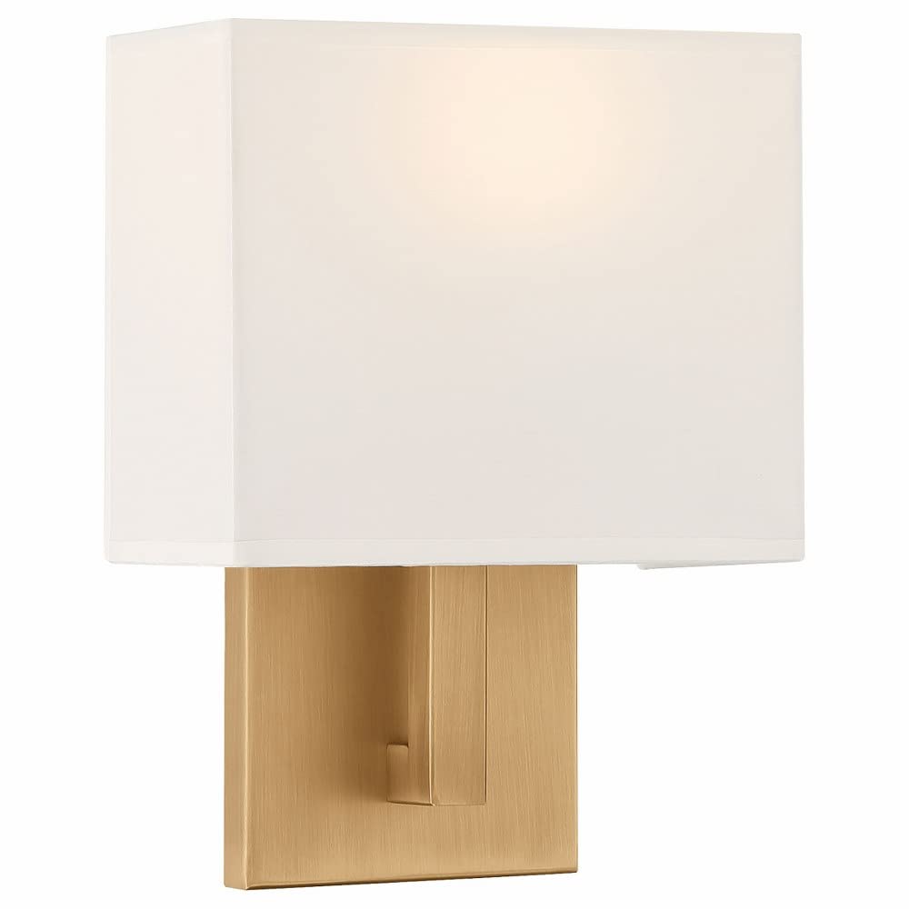 Access Lighting 64061LEDDLP-ABB/WH Mid Town Wall Sconce - 1-Light 8.5W LED Fixture in Antique Brushed Brass - Perfect for Bedroom, Hallway & Entryway Lighting