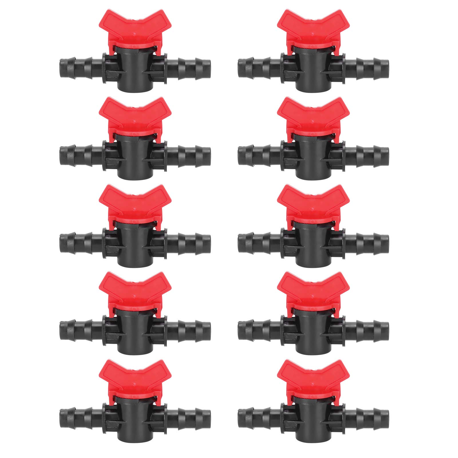 Zerodis 10PCS 1/2 Inch Barbed Ball Valve - Brass Hose Irrigation Fittings, In-Line Shut Off Valve for Garden Drip Irrigation Systems, Aquariums & Watering Applications (Outdoor/Indoor Use)