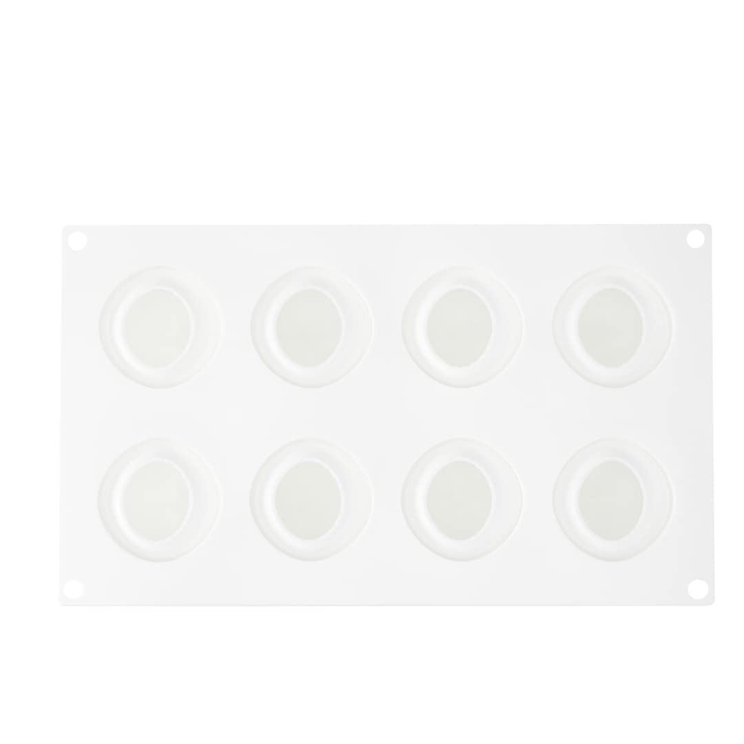 Restaurantware - 8 Cavity Strawberry Silicone Mold Set for Baking, Freezing & Candy Making | Flexible, Non-Stick, Oven-Safe Pastry Molds | Perfect for Cupcakes, Chocolates & DIY Desserts | 10-Pack White Silicone Fruit Molds with Easy Release
