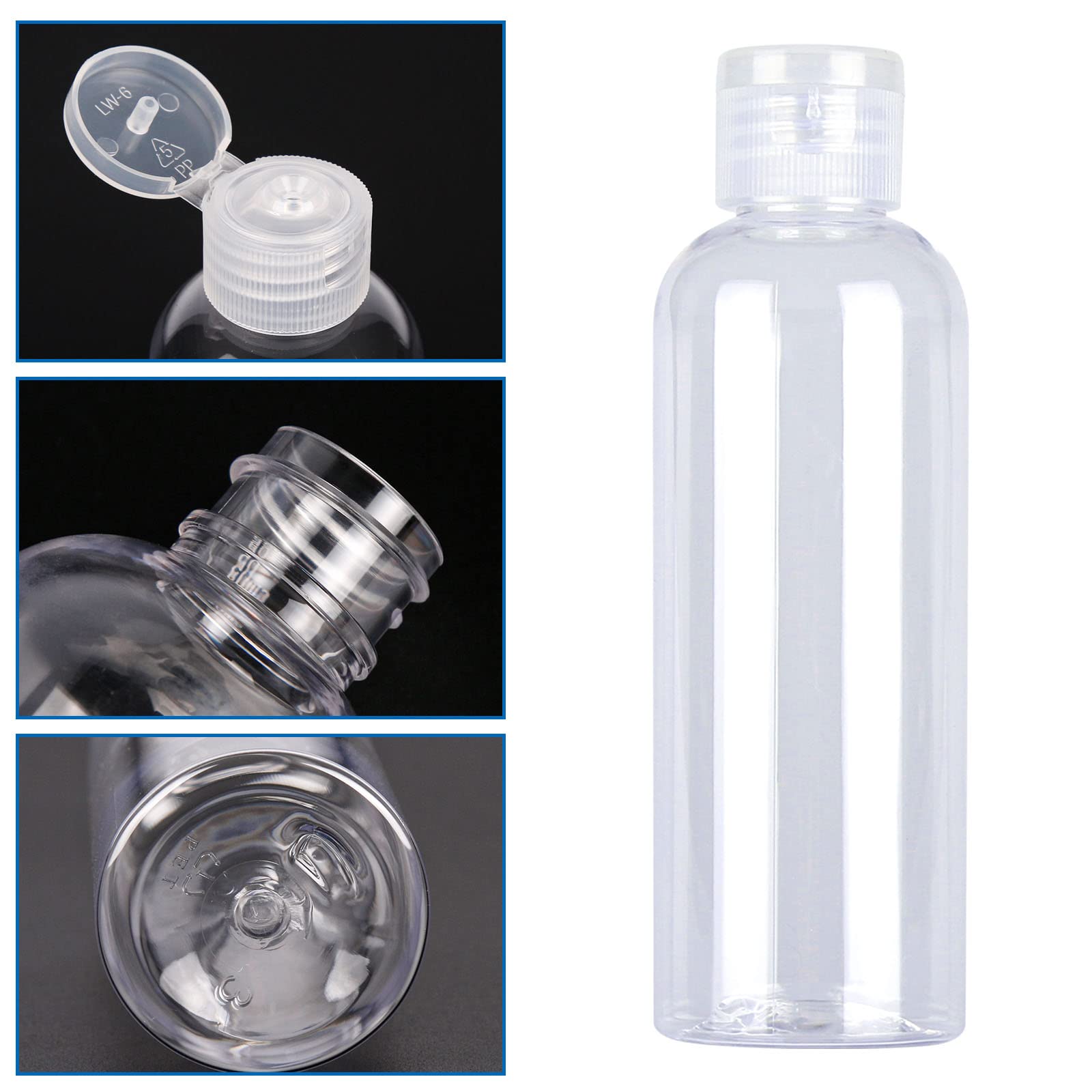 10-Pack 100ml Clear Travel Bottles with Flip Cap & Labels | Leak-Proof Empty Plastic Bottles for Toiletries, Shampoo, Lotion | TSA Approved for Air Travel, Gym, Camping & Cosmetic Storage