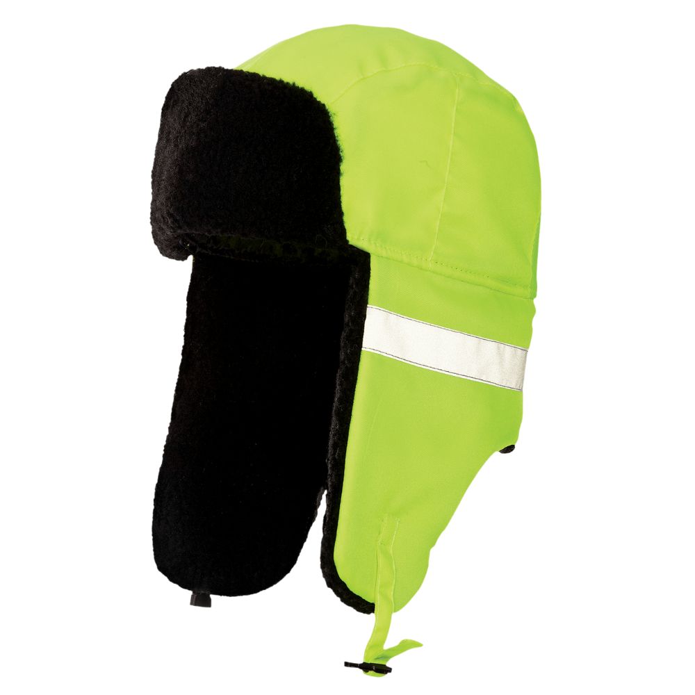 Tough Duck Men's Hi-Visibility Aviator Winter Hat - Yellow | Cold Weather Workwear for Construction, Road Crew & Outdoor Safety
