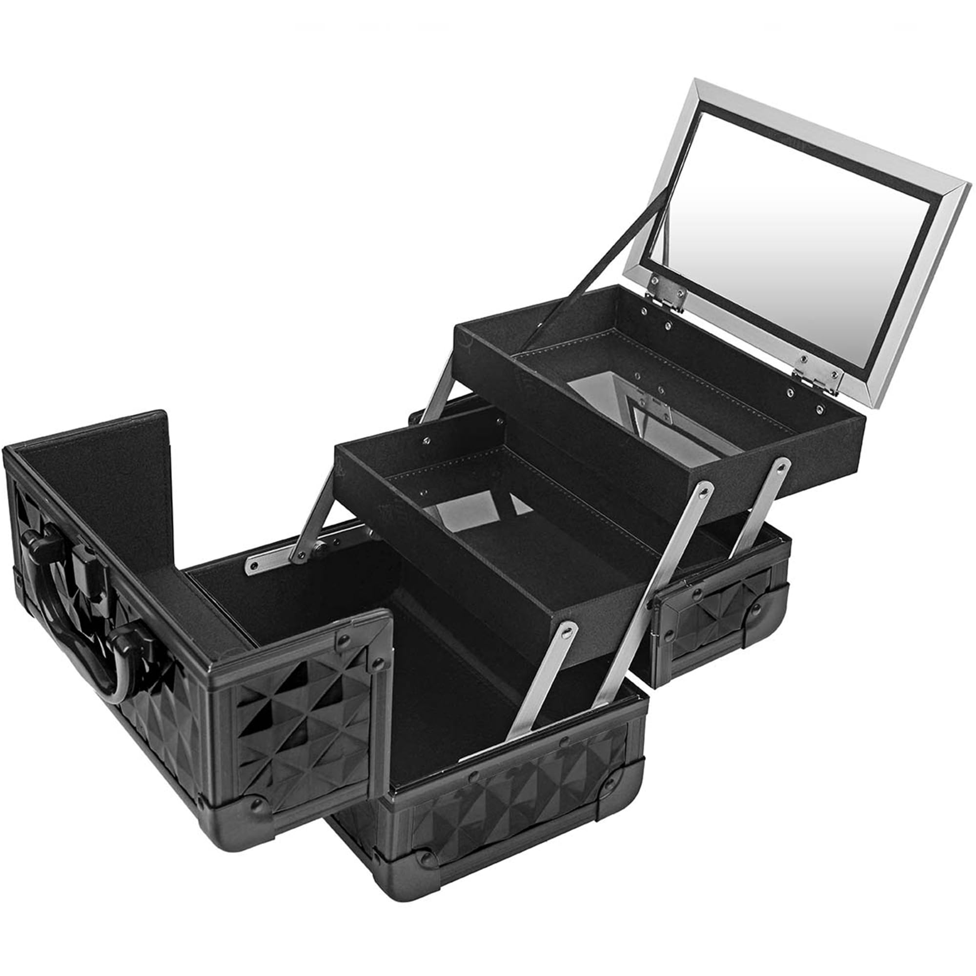 SHANY Chic Makeup Train Case with Mirror & Locks - Portable Beauty Organizer for Travel & Professional Use