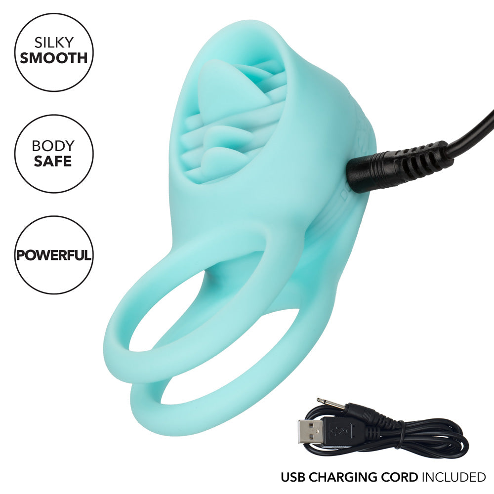 French Kiss Vibrating Cock Ring for Couples - Clitoral & Ball Stimulator - Enhance Intimacy & Pleasure for Romantic Nights & Spicy Moments