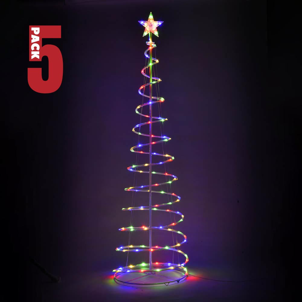 6ft LED Spiral Christmas Tree with USB Power - Decorative Holiday Lighting for Home, Office & Party Decorations