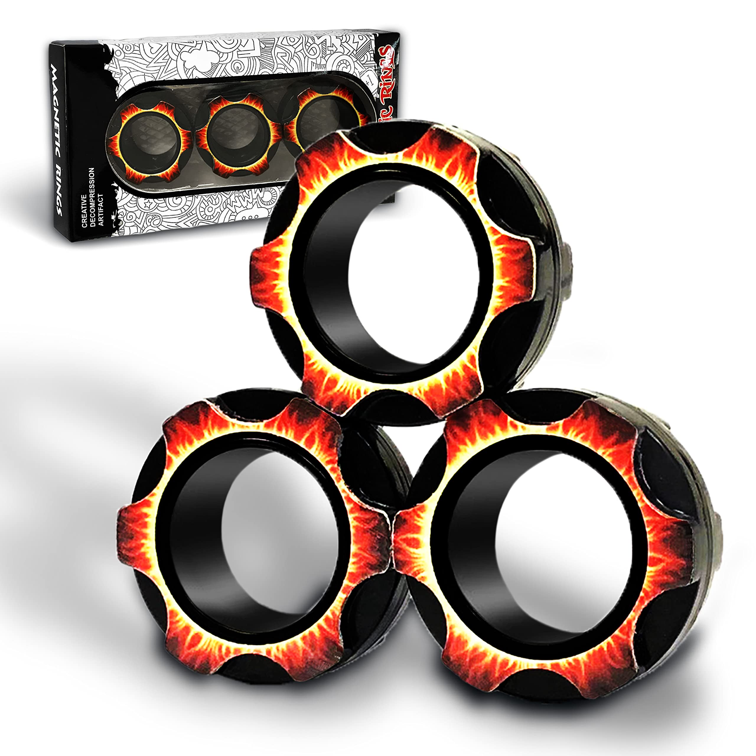 Dr.Kbder Magnetic Fidget Rings - Stress Relief Sensory Toys for Adults & Kids with ADHD, Anxiety - Fun Fidget Spinner Toys for Boys Girls Ages 6-12 - Perfect Birthday Gift, Office Desk Toy & Classroom Focus Aid