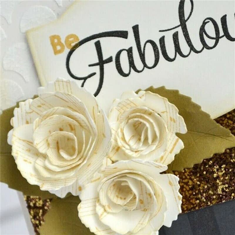 24 Pieces 3D Flowers Spiral Metal Cutting Dies for Card Making, DIY Scrapbooking, 3D Blossom Paper Crafting, Handmade Crafts, Arts Supplies, Metal Die Cuts Punch for Wedding Invitations, Greeting Cards, Home Decor