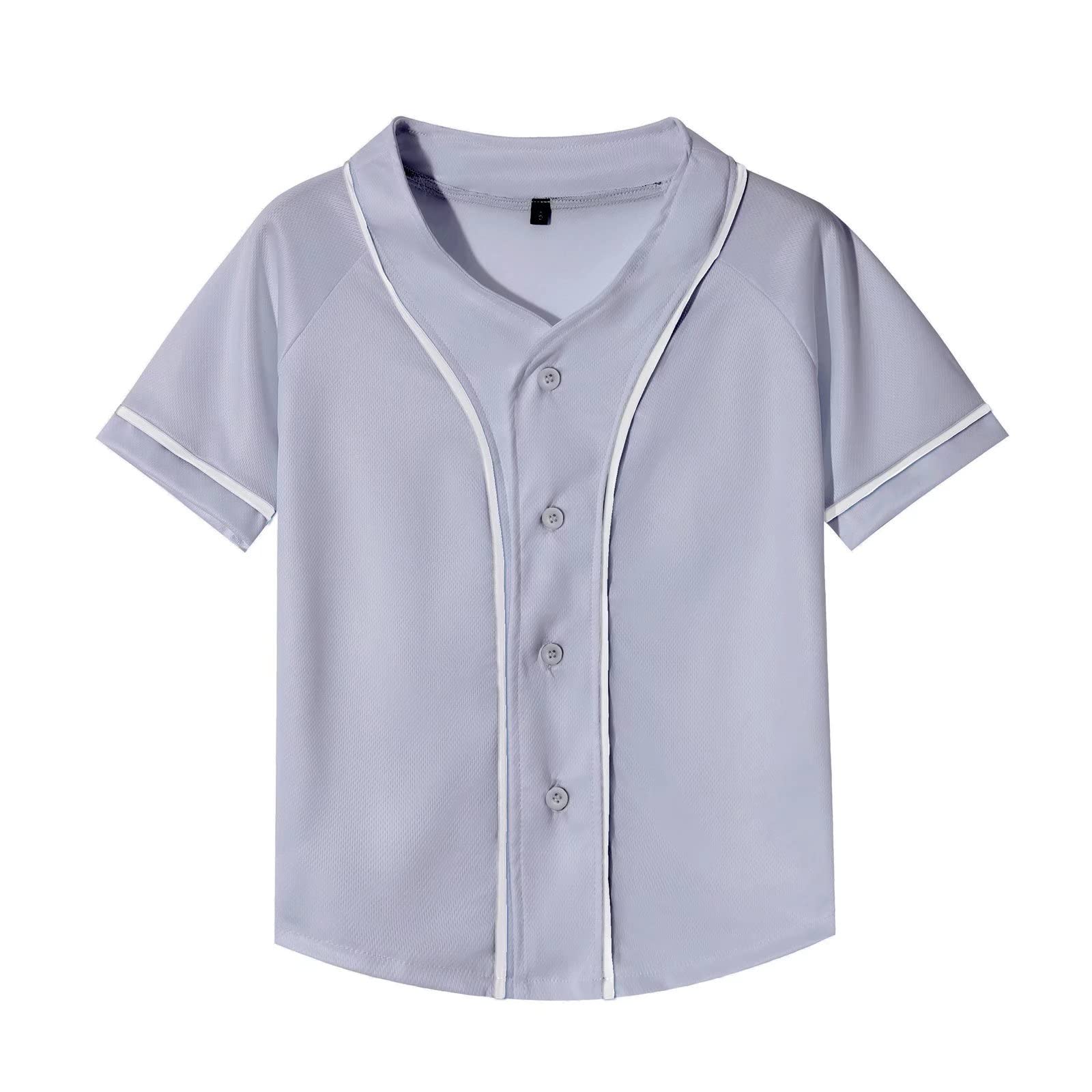 Jeecoin Kids Baseball Jersey Button Down Uniform T-Shirt - Soft Cotton Hip Hop Hipster Plain Softball Active Shirts for Boys & Girls - Perfect for Little League, Casual Wear & Sports Events